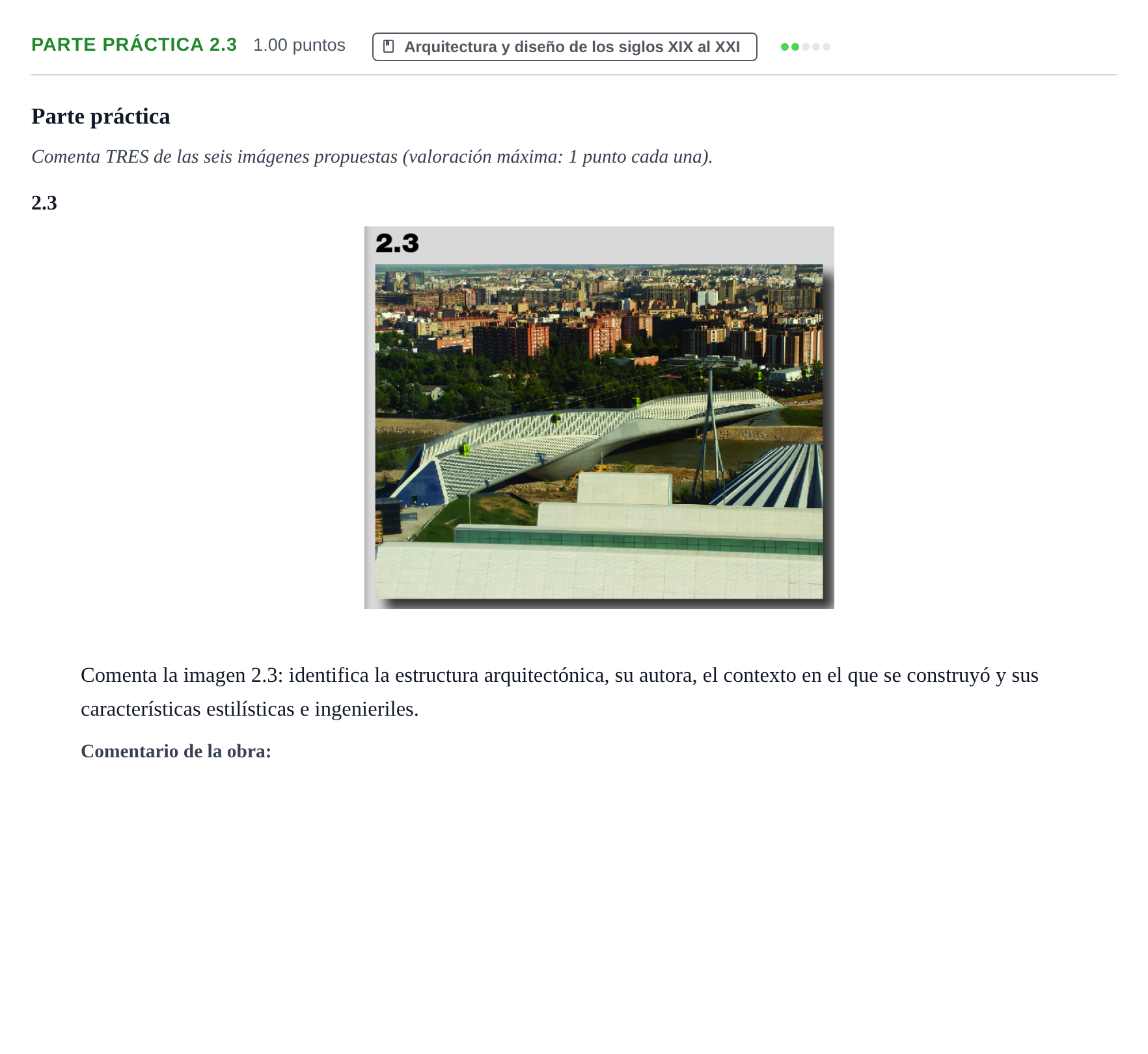 Enunciado: Ejercicio Parte práctica 2.3 · Fundamentos Artísticos PAU Castilla y León Ordinaria 2022