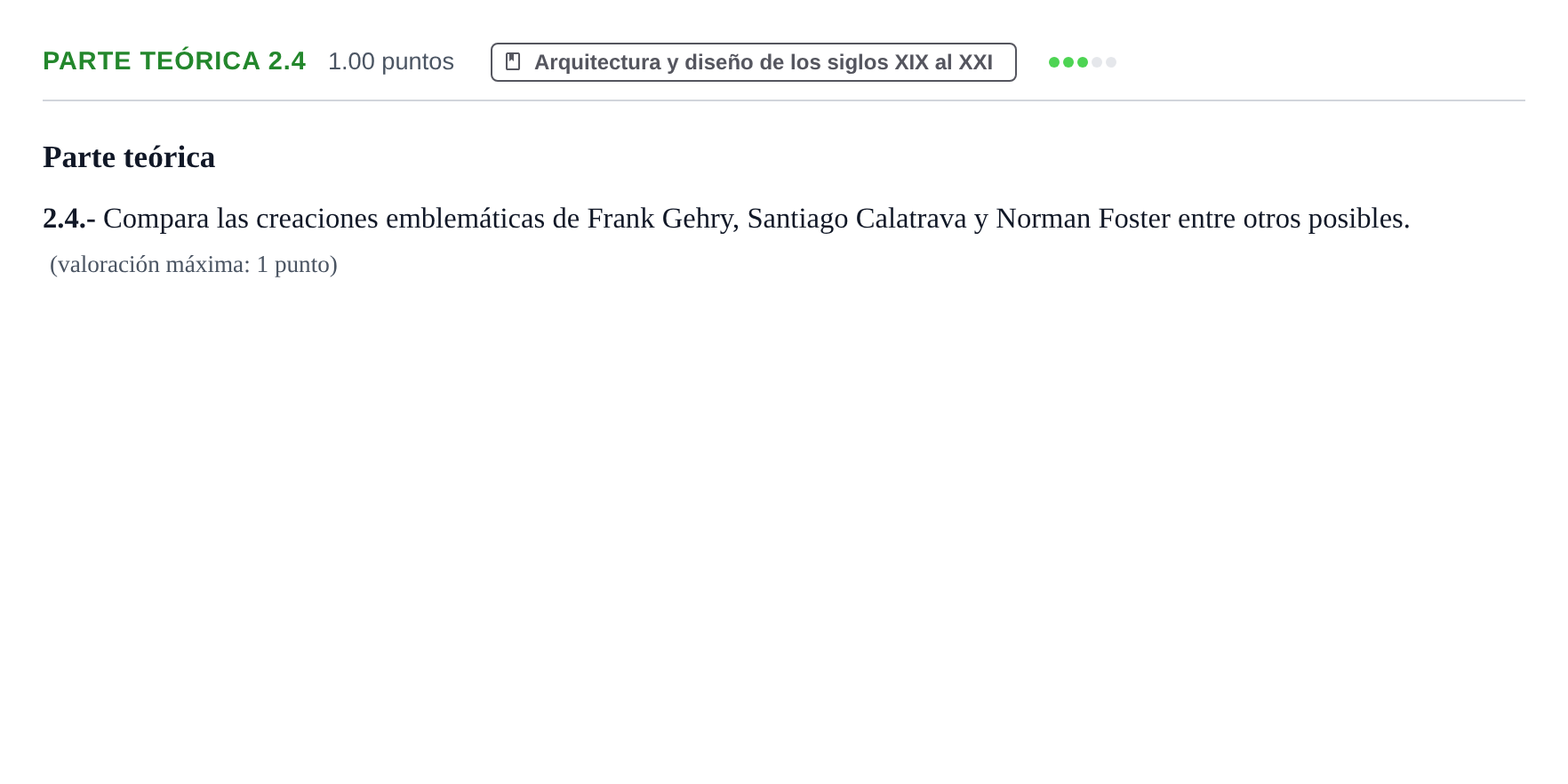 Enunciado: Ejercicio Parte teórica 2.4 · Fundamentos Artísticos PAU Castilla y León Ordinaria 2022