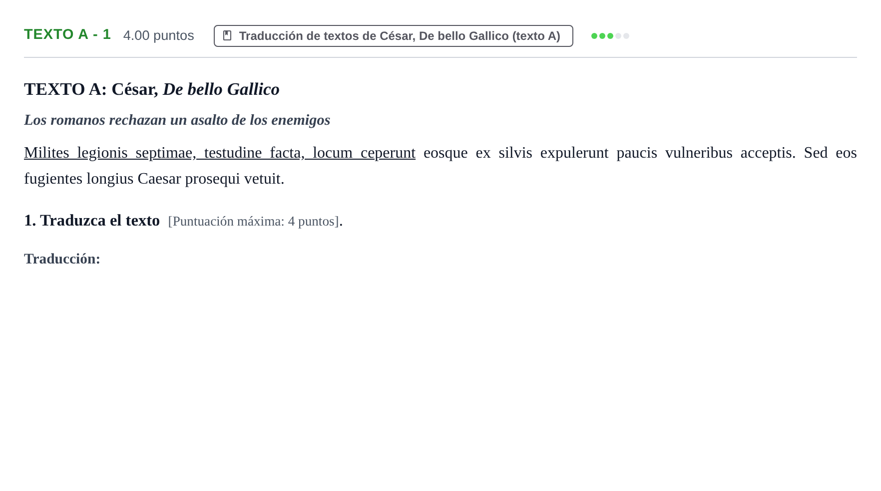 Enunciado: Ejercicio Texto A - 1 · Latín II PAU Castilla y León Extraordinaria 2022