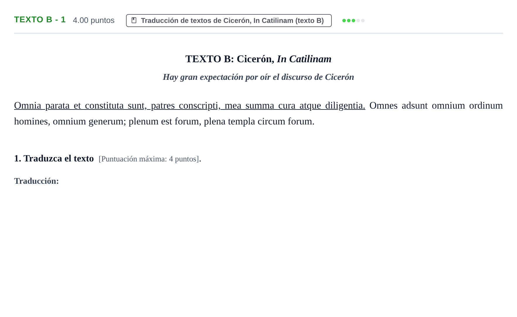 Enunciado: Ejercicio Texto B - 1 · Latín II PAU Castilla y León Extraordinaria 2022
