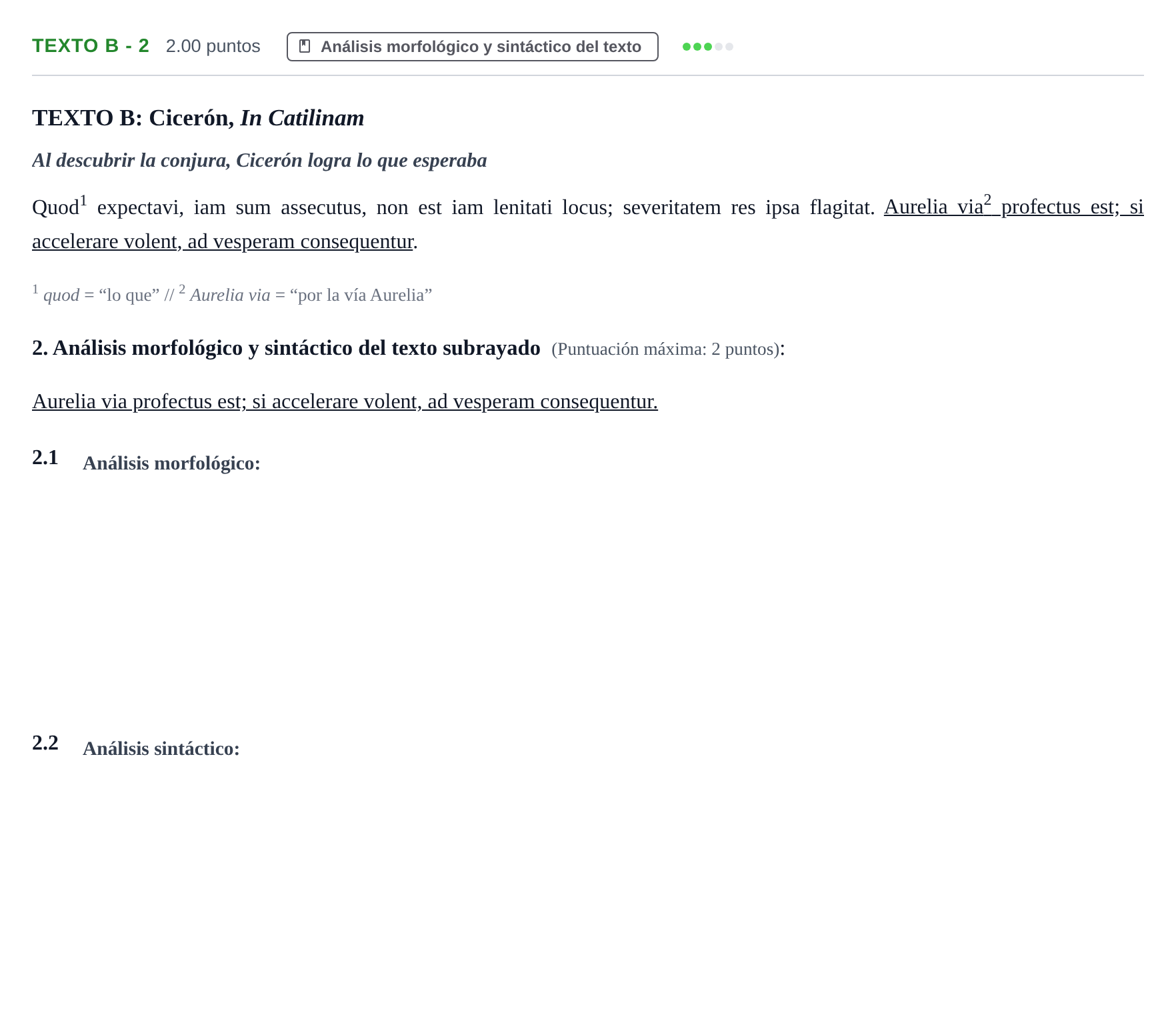 Enunciado: Ejercicio Texto B - 2 · Latín II PAU Castilla y León Ordinaria 2022