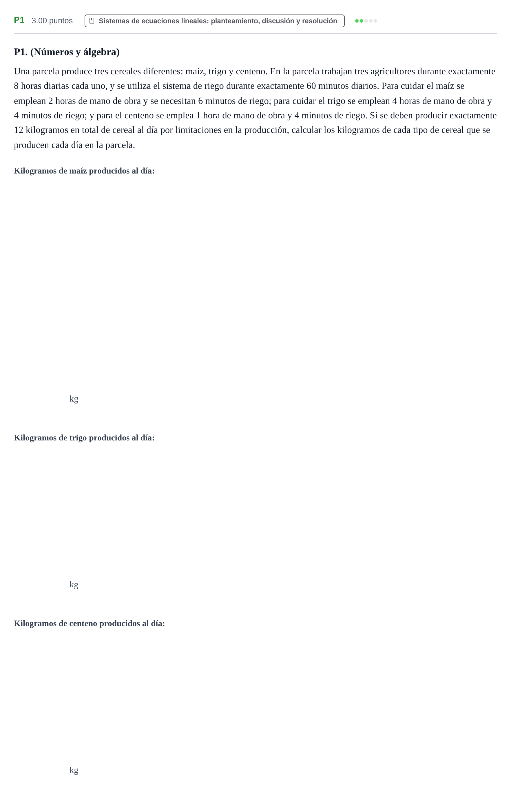 Enunciado: Ejercicio P1 · Matemáticas aplicadas a las Ciencias Sociales II PAU Castilla y León Ordinaria 2022
