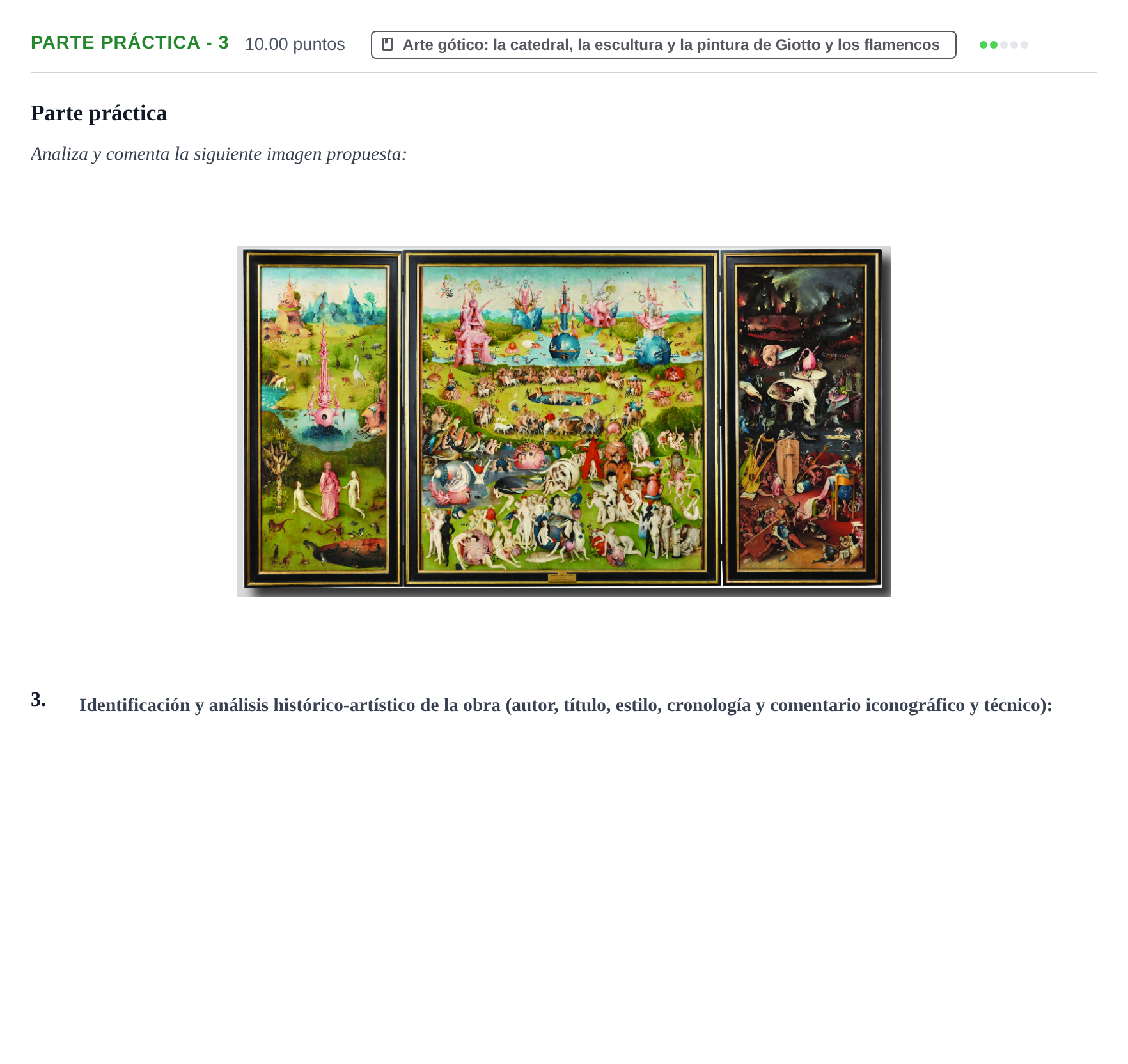Enunciado: Ejercicio Parte práctica - 3 · Historia del Arte PAU Castilla y León Ordinaria 2022
