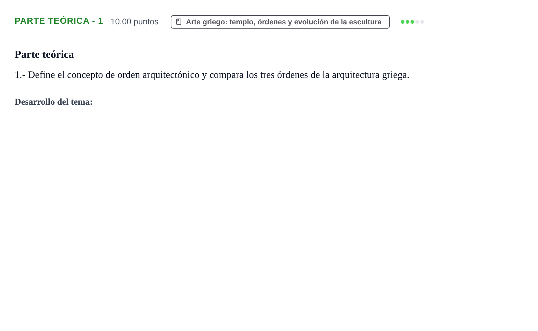 Enunciado: Ejercicio Parte teórica - 1 · Historia del Arte PAU Castilla y León Ordinaria 2022
