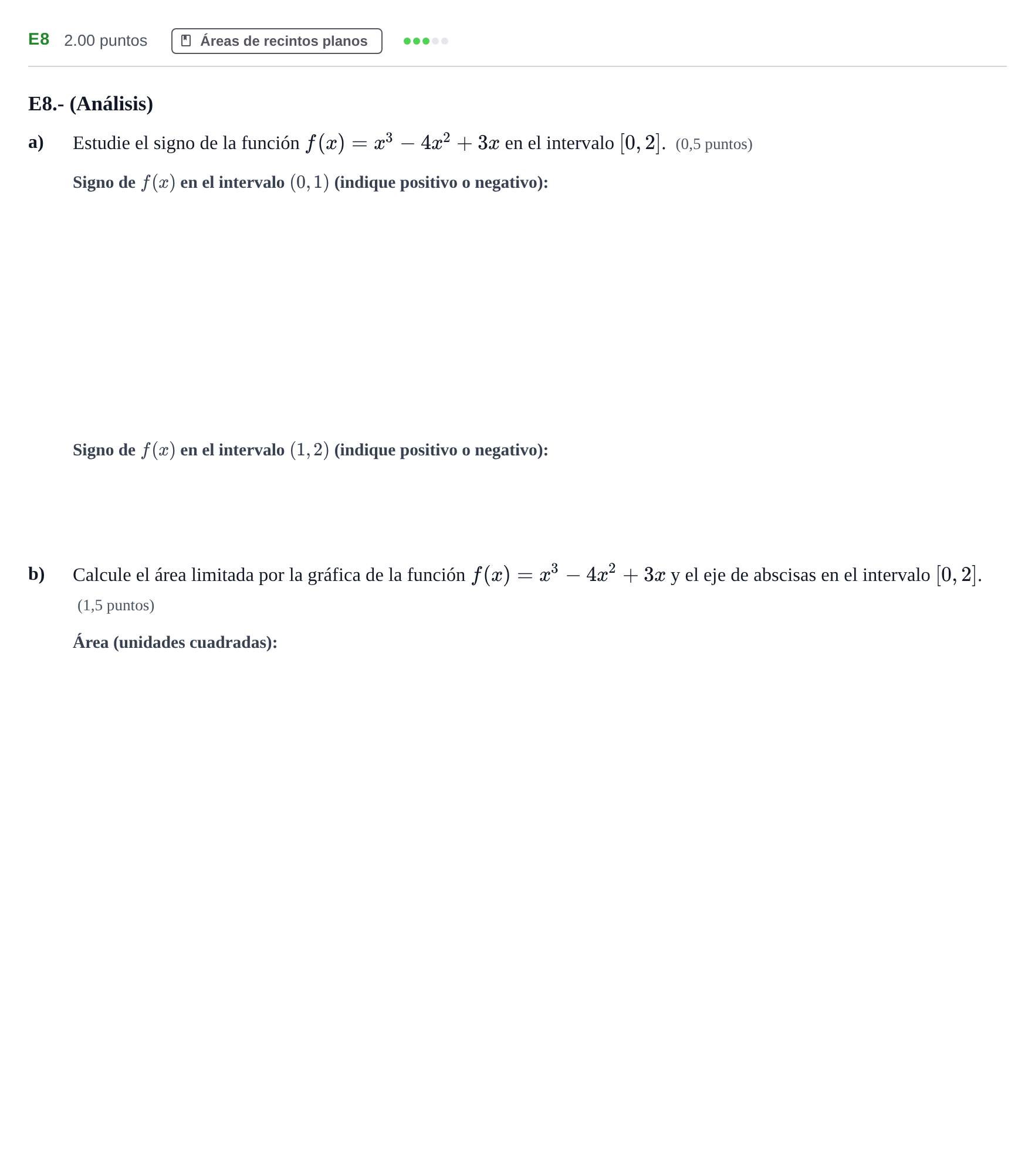 Enunciado: Ejercicio E8 · Matemáticas II PAU Castilla y León Extraordinaria 2022