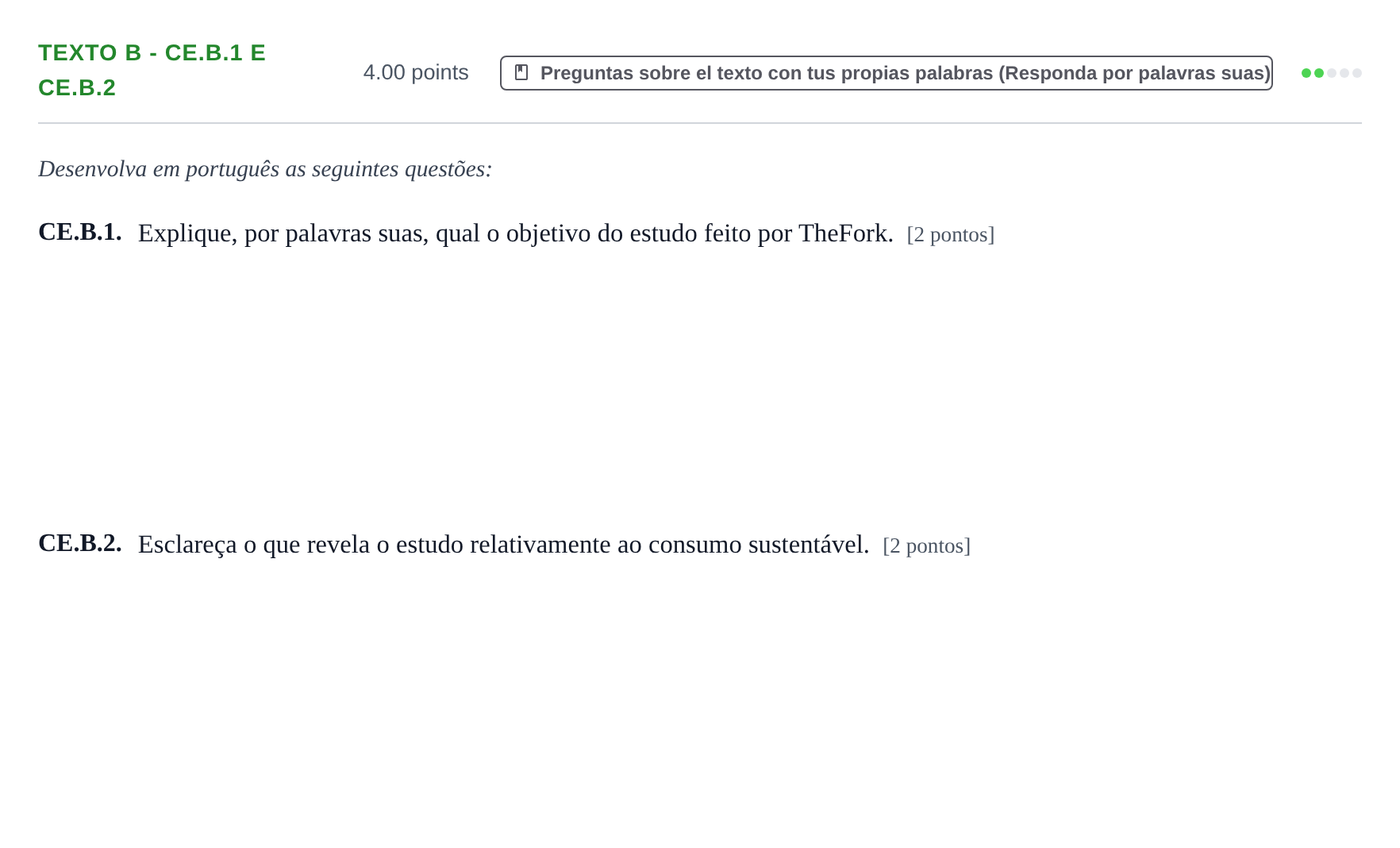 Enunciado: Ejercicio Texto B - CE.B.1 e CE.B.2 · Portugués PAU Castilla y León Ordinaria 2022