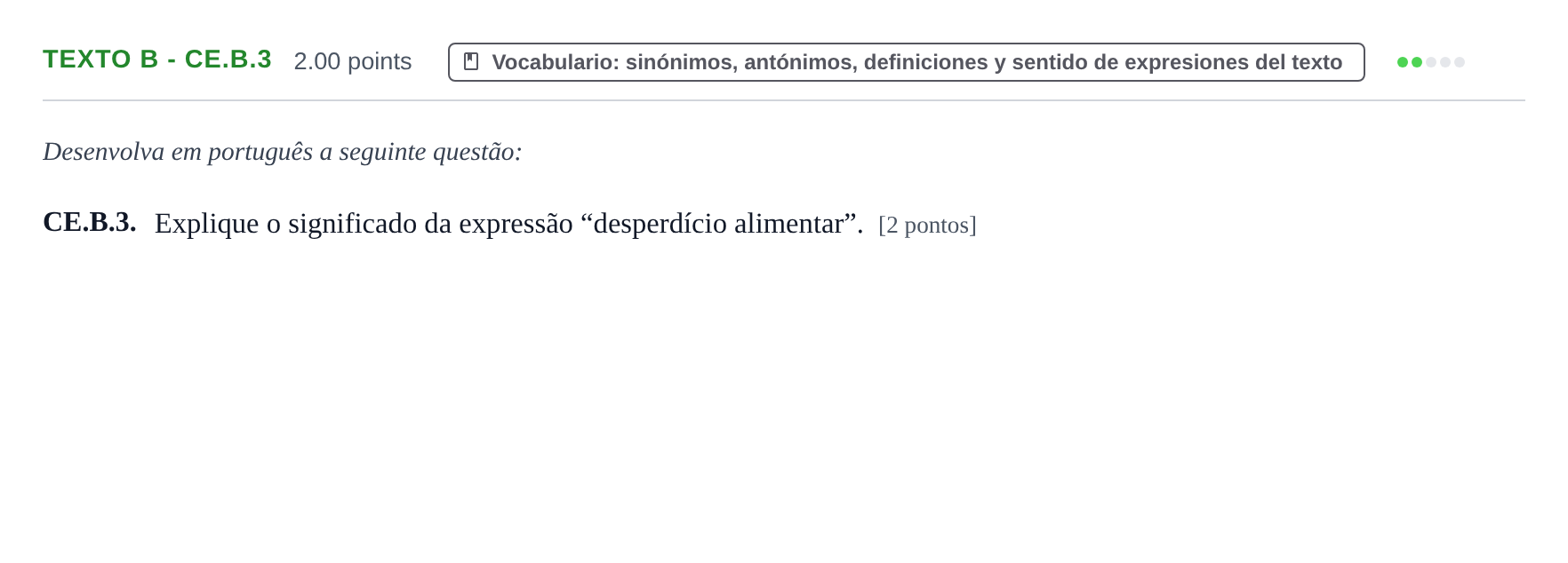 Enunciado: Ejercicio Texto B - CE.B.3 · Portugués PAU Castilla y León Ordinaria 2022
