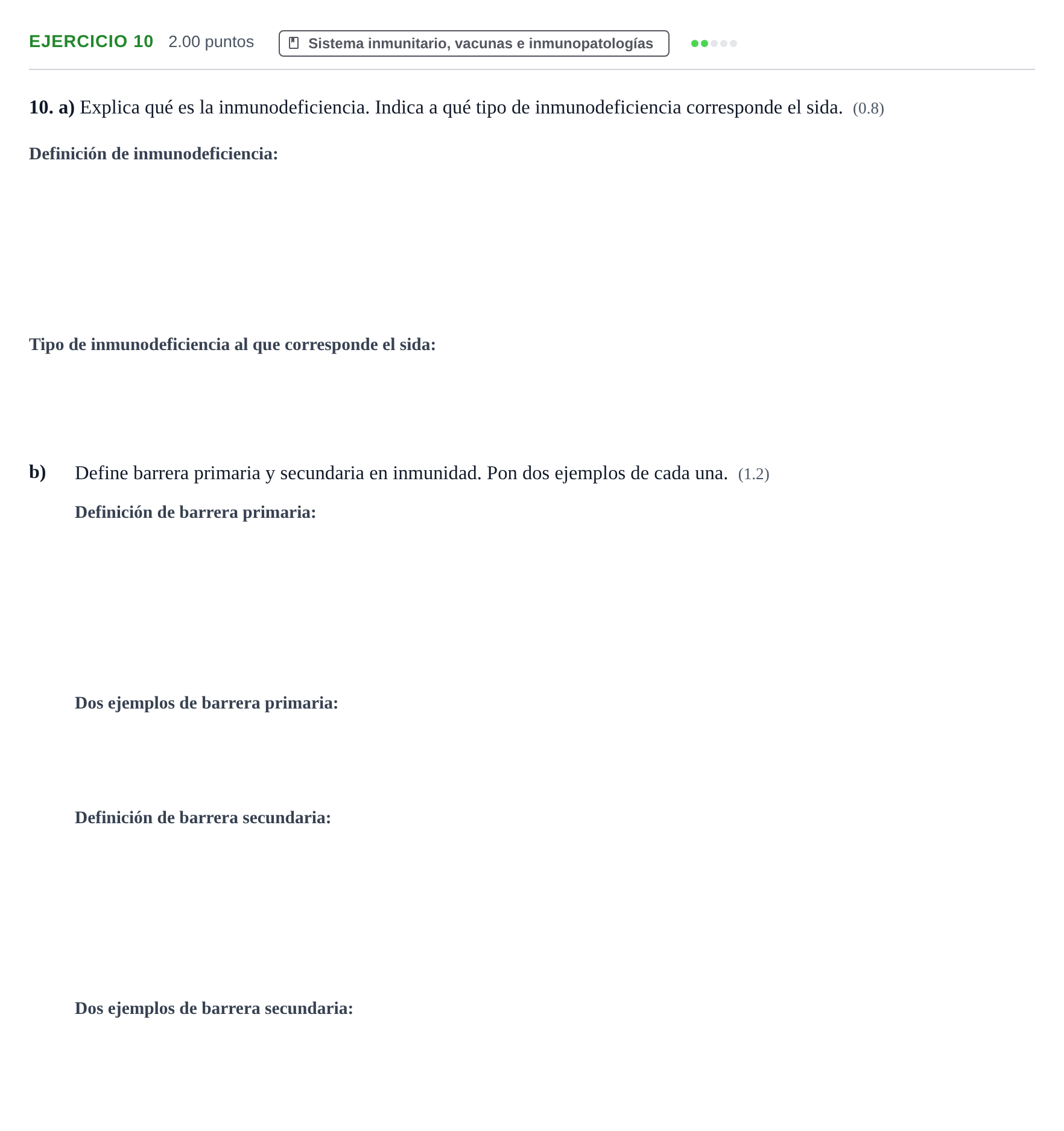 Enunciado: Problema 10 · Biología PAU Castilla y León Extraordinaria 2021
