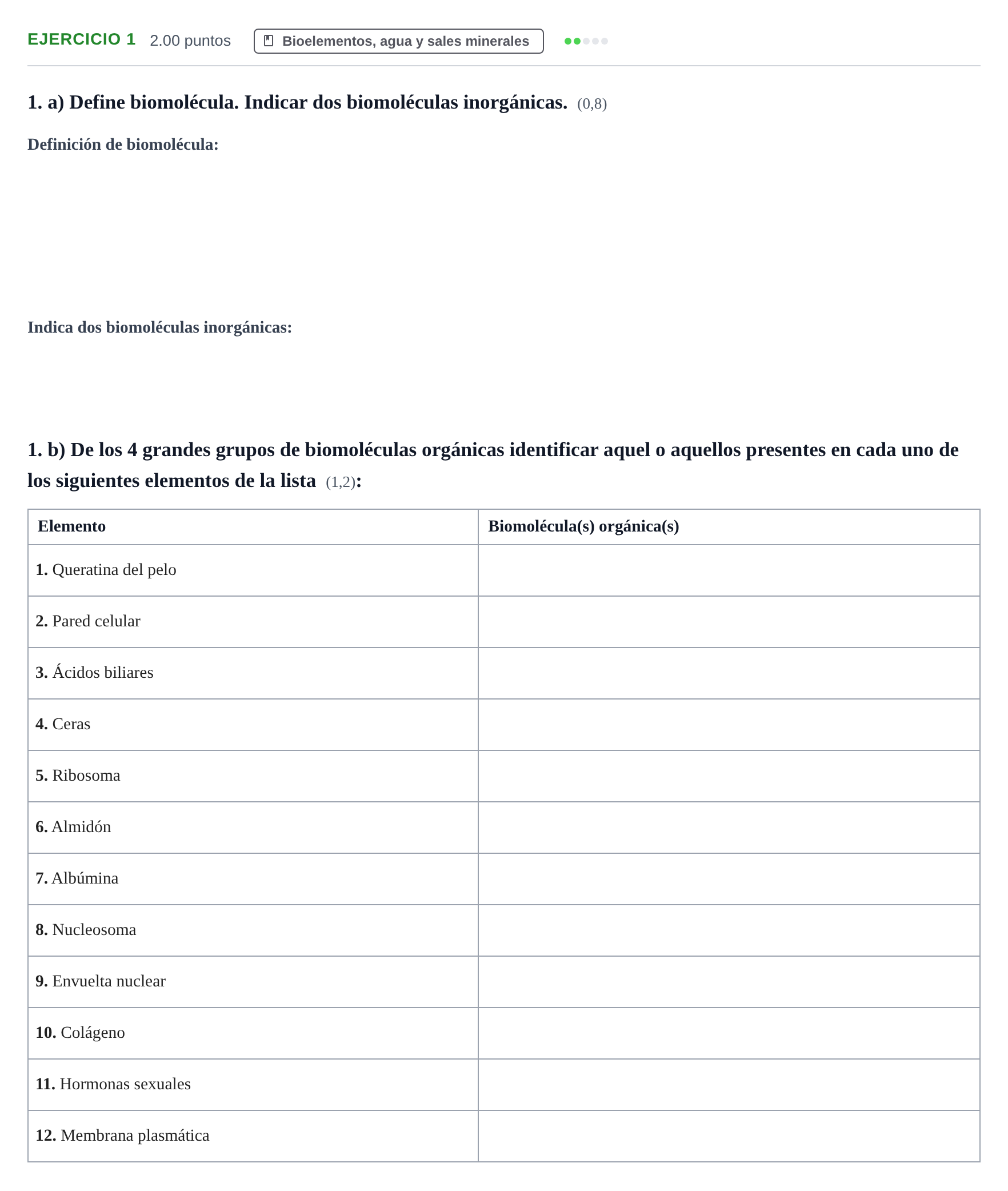 Enunciado: Problema 1 · Biología PAU Castilla y León Extraordinaria 2021