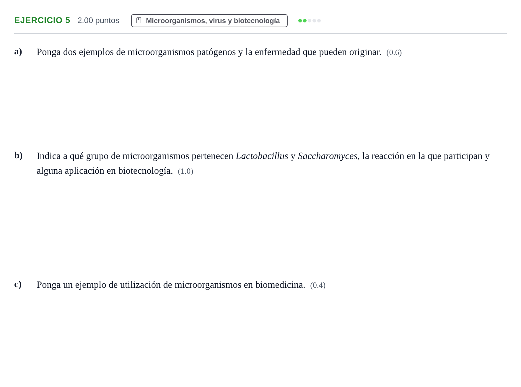 Enunciado: Problema 5 · Biología PAU Castilla y León Extraordinaria 2021