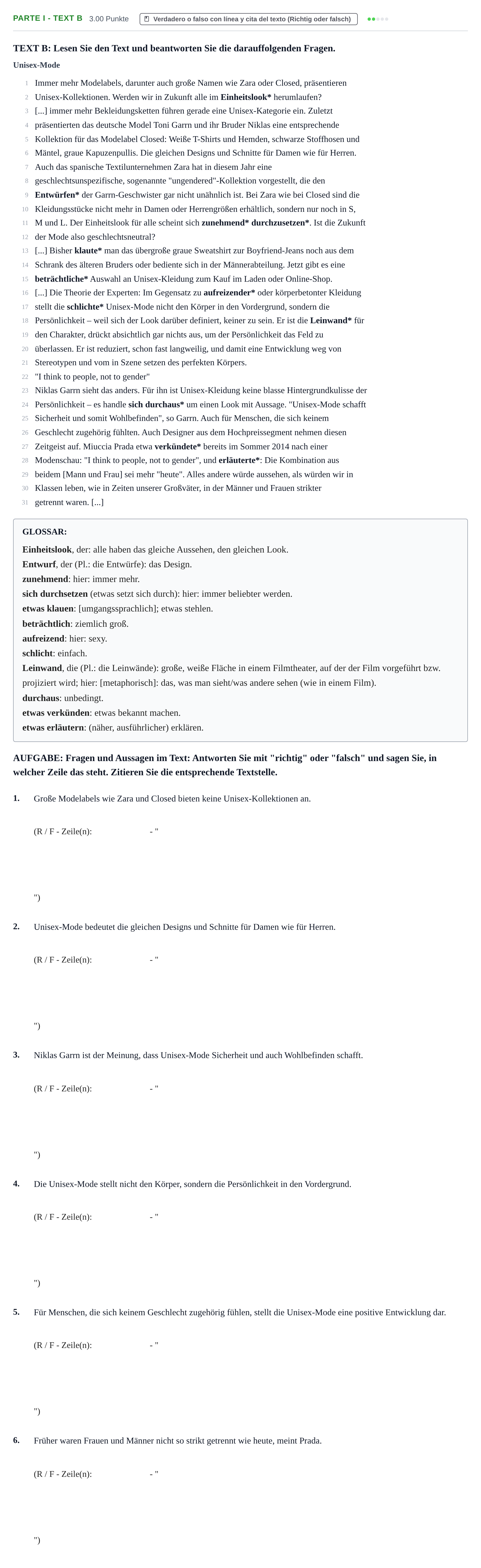 Enunciado: Ejercicio Parte I - Text B · Alemán PAU Castilla y León Ordinaria 2021