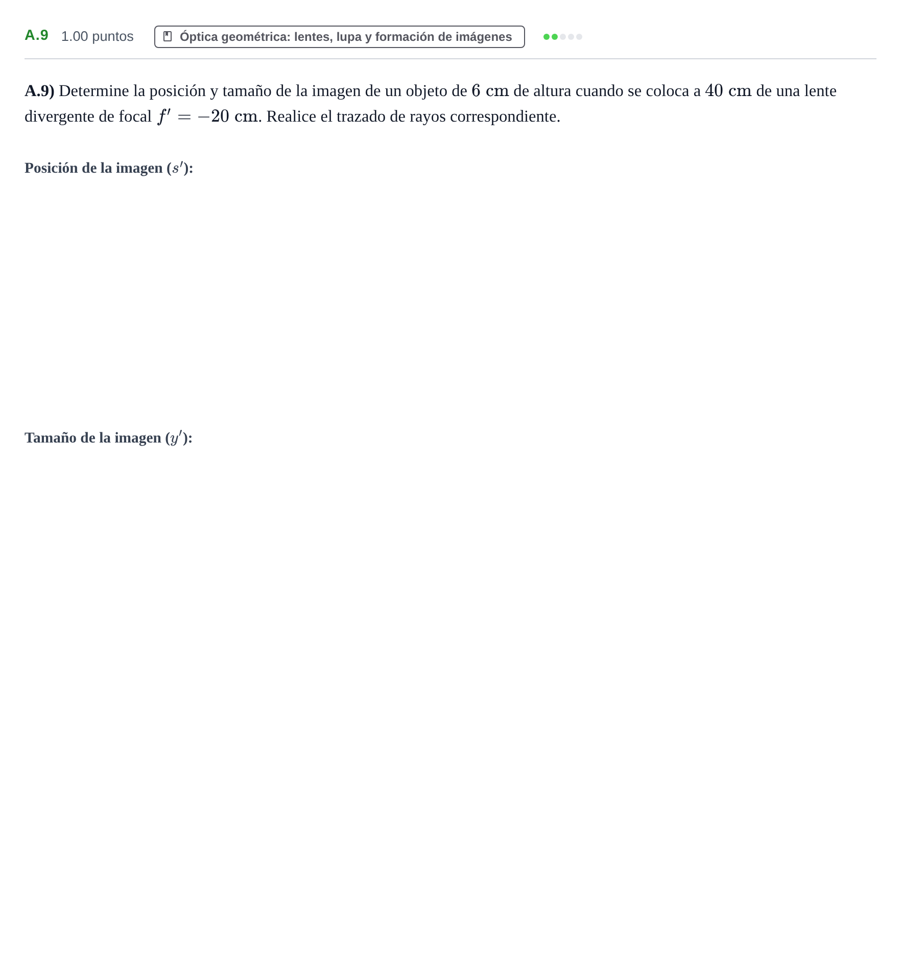 Enunciado: Ejercicio A.9 · Física PAU Castilla y León Extraordinaria 2021