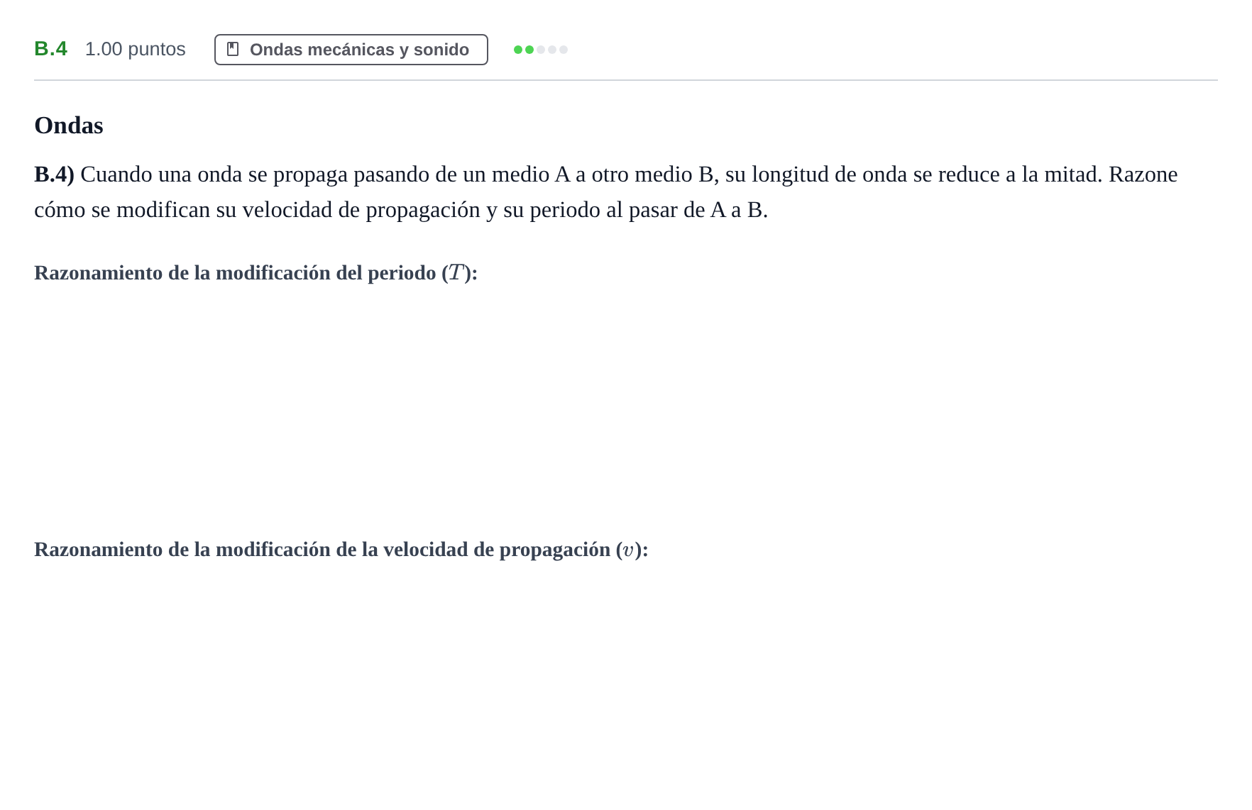 Enunciado: Ejercicio B.4 · Física PAU Castilla y León Extraordinaria 2021