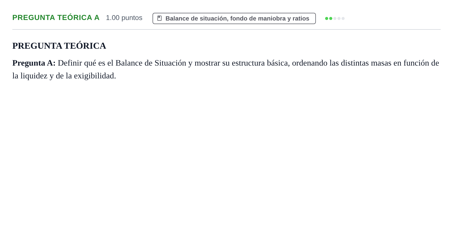 Enunciado: Pregunta Teórica A · Empresa y Diseño de Modelos de Negocio PAU Castilla y León Ordinaria 2021