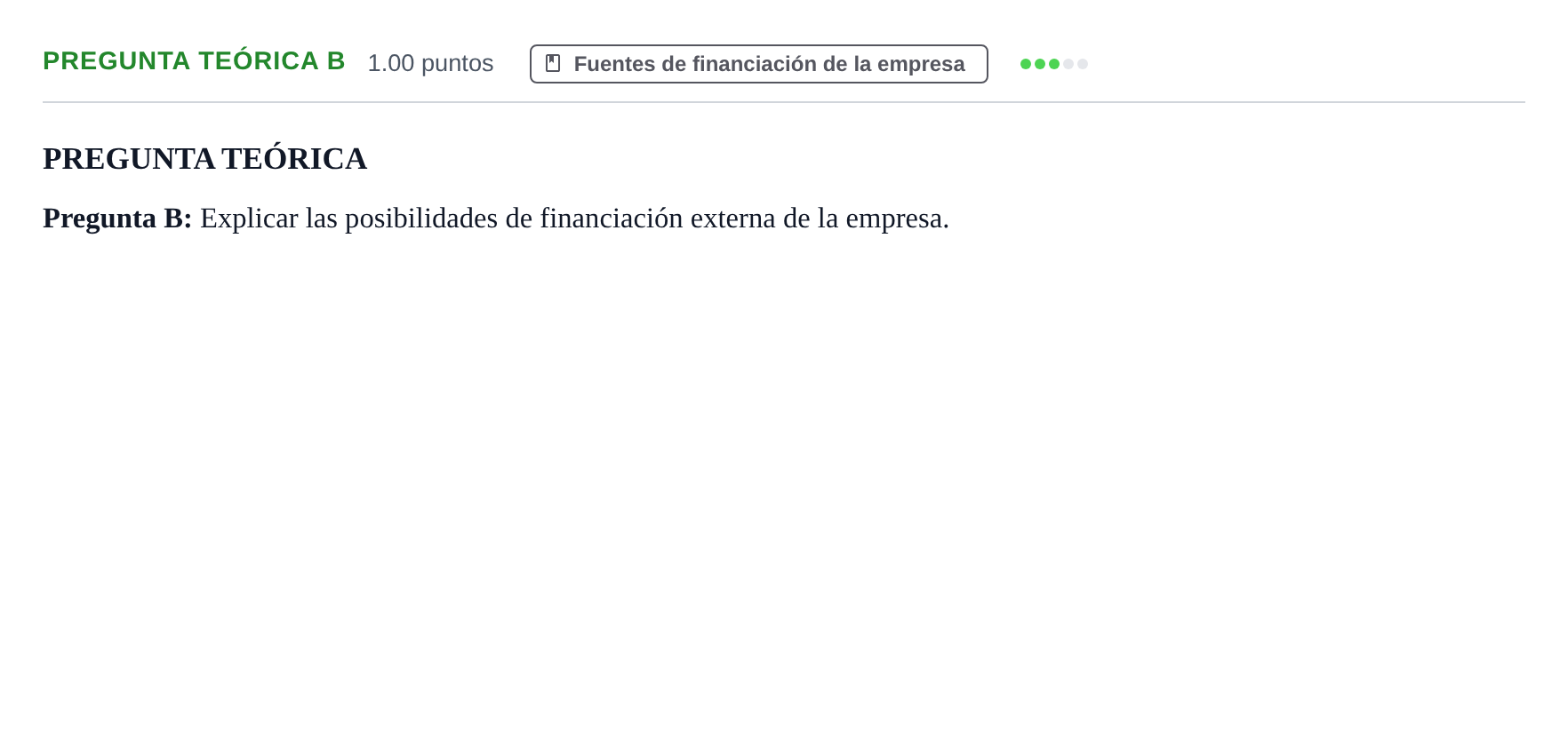 Enunciado: Pregunta Teórica B · Empresa y Diseño de Modelos de Negocio PAU Castilla y León Ordinaria 2021