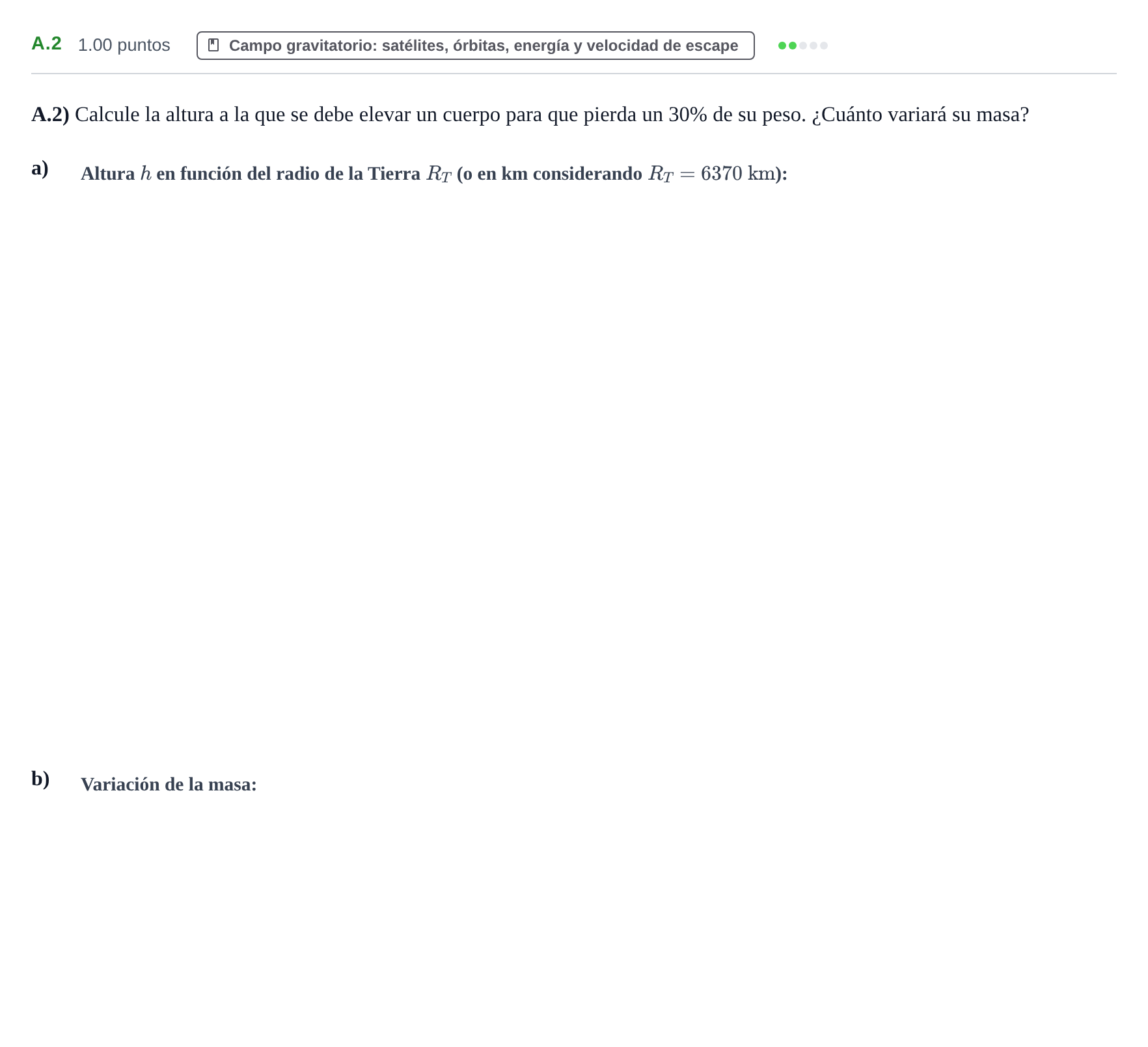 Enunciado: Ejercicio A.2 · Física PAU Castilla y León Ordinaria 2021