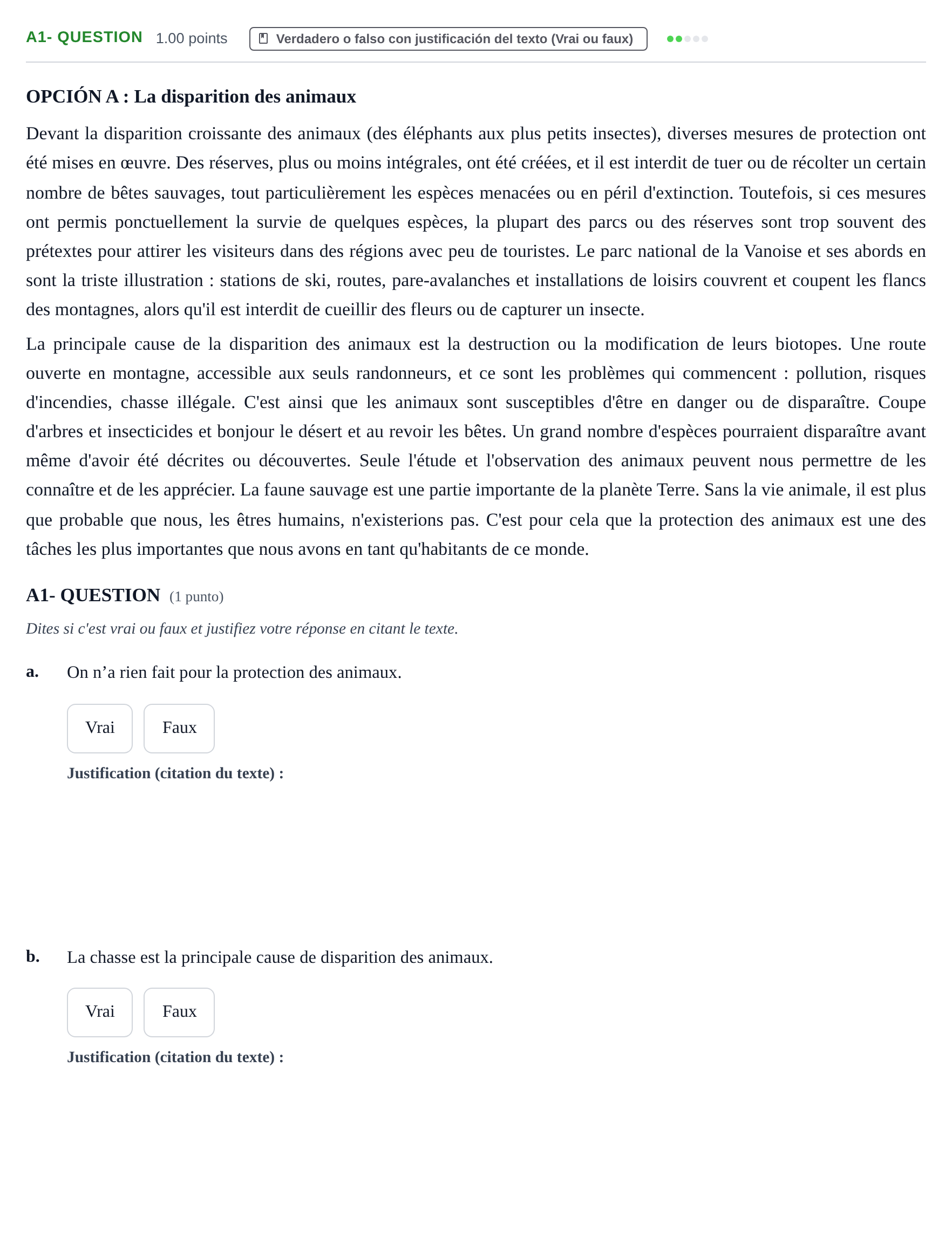Enunciado: Ejercicio A1- QUESTION · Francés PAU Castilla y León Ordinaria 2021