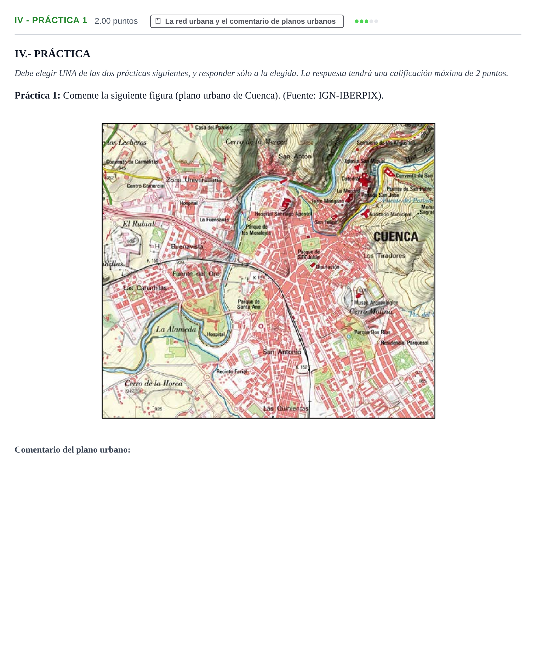 Enunciado: Ejercicio IV - Práctica 1 · Geografía PAU Castilla y León Extraordinaria 2021