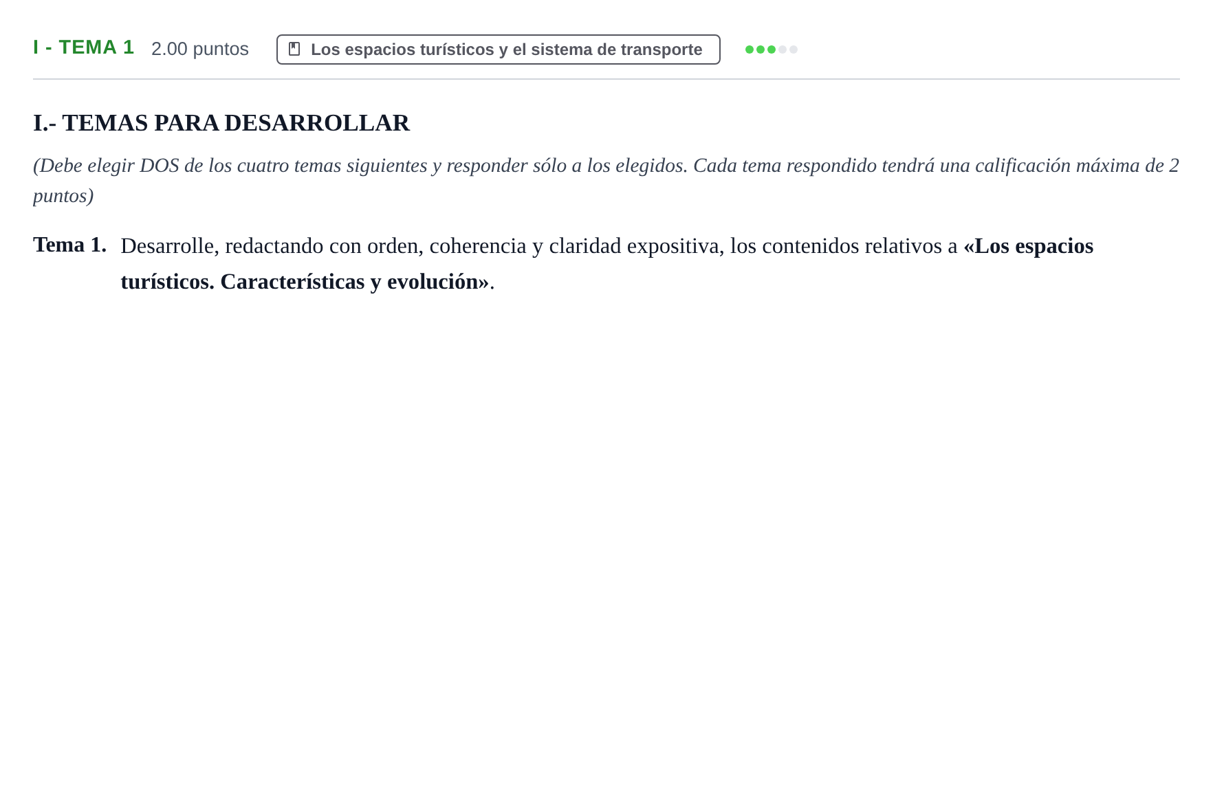 Enunciado: Ejercicio I - Tema 1 · Geografía PAU Castilla y León Extraordinaria 2021