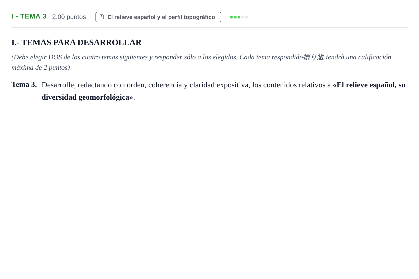 Enunciado: Ejercicio I - Tema 3 · Geografía PAU Castilla y León Extraordinaria 2021