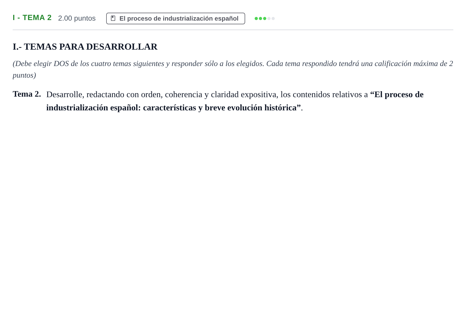 Enunciado: Ejercicio I - Tema 2 · Geografía PAU Castilla y León Ordinaria 2021