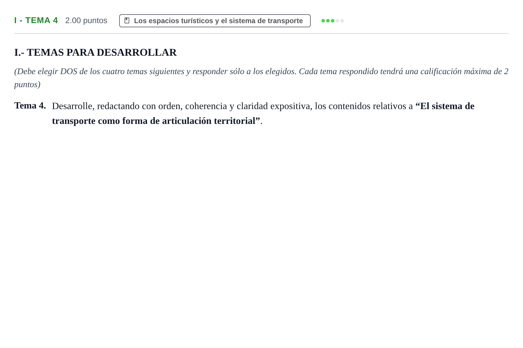 Enunciado: Ejercicio I - Tema 4 · Geografía PAU Castilla y León Ordinaria 2021
