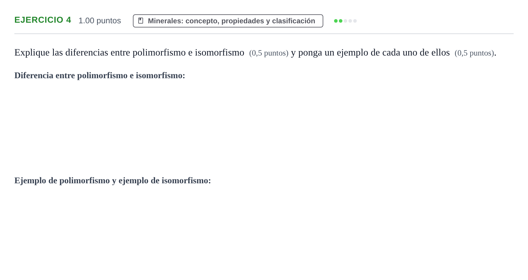 Enunciado: Problema 4 · Geología y Ciencias Ambientales PAU Castilla y León Ordinaria 2021