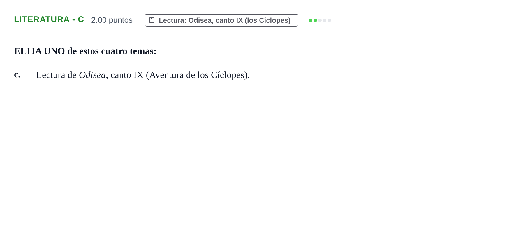 Enunciado: Ejercicio Literatura - c · Griego II PAU Castilla y León Extraordinaria 2021