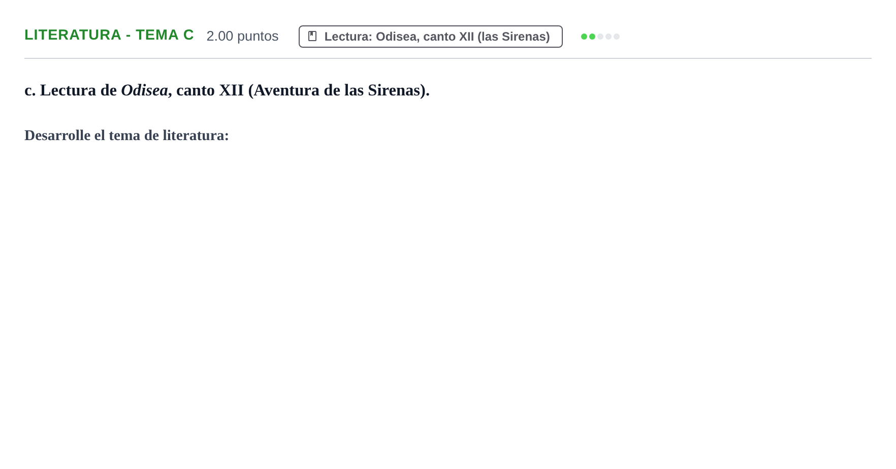Enunciado: Ejercicio Literatura - Tema c · Griego II PAU Castilla y León Ordinaria 2021