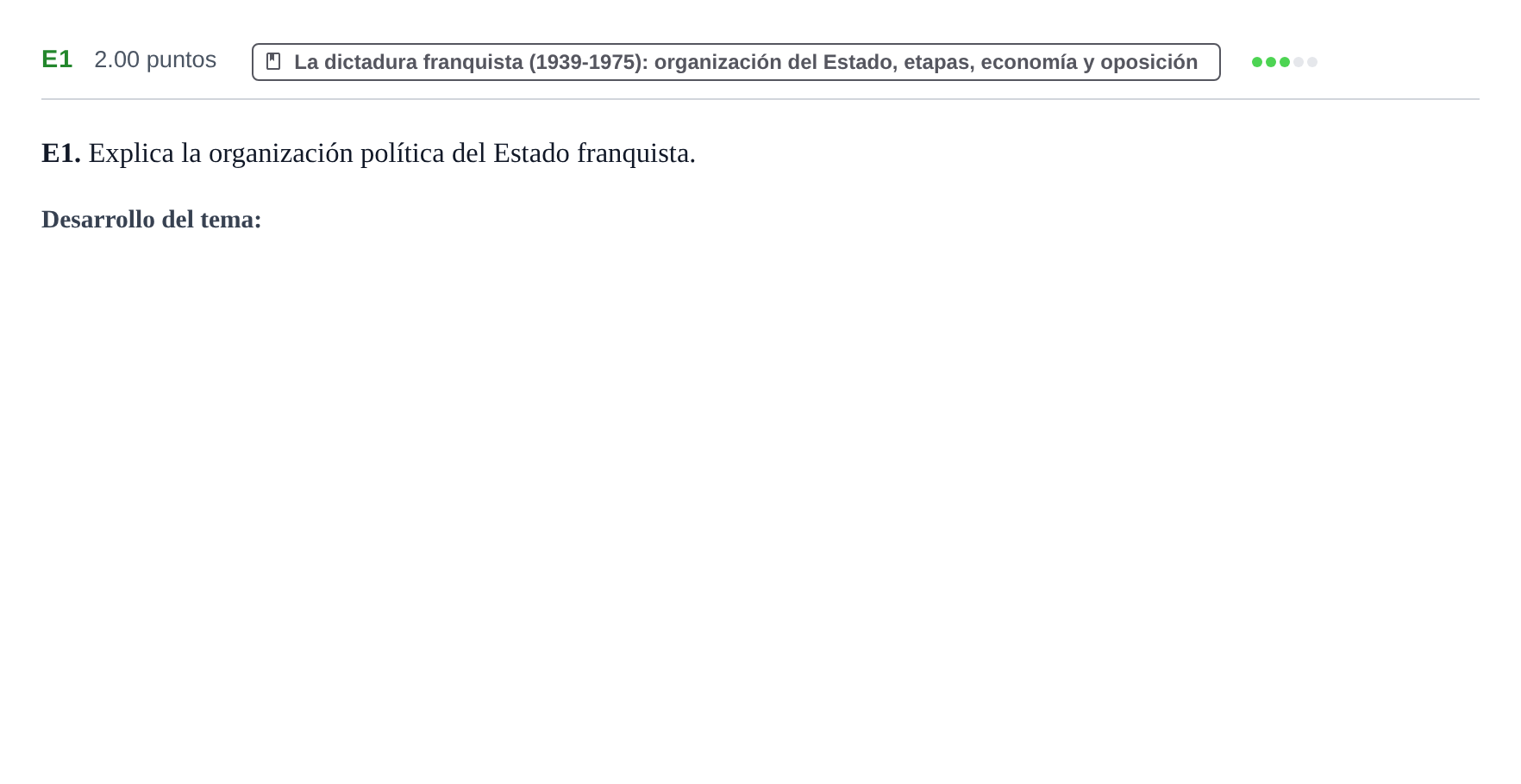 Enunciado: Ejercicio E1 · Historia de España PAU Castilla y León Extraordinaria 2021