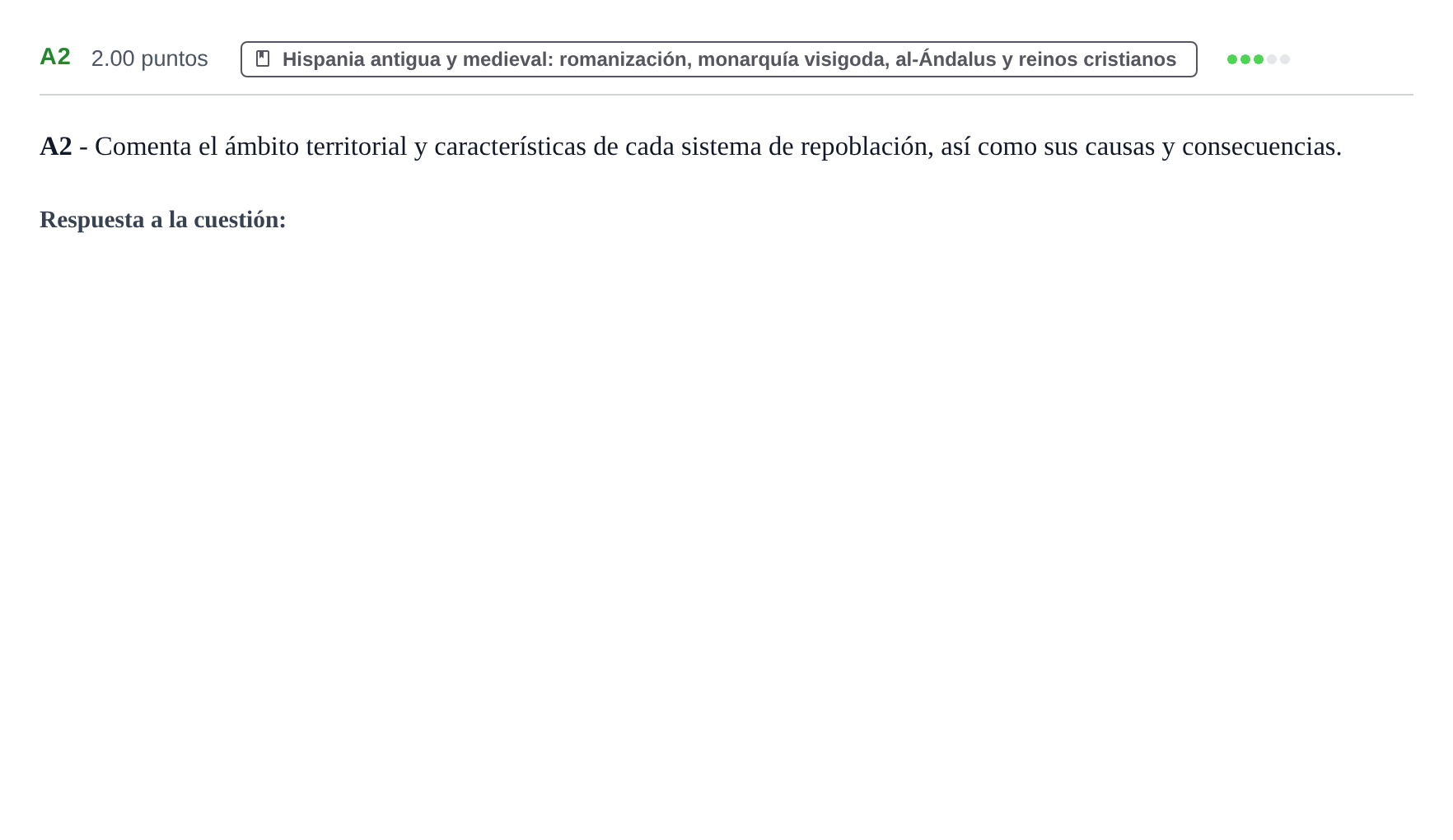 Enunciado: Ejercicio A2 · Historia de España PAU Castilla y León Ordinaria 2021