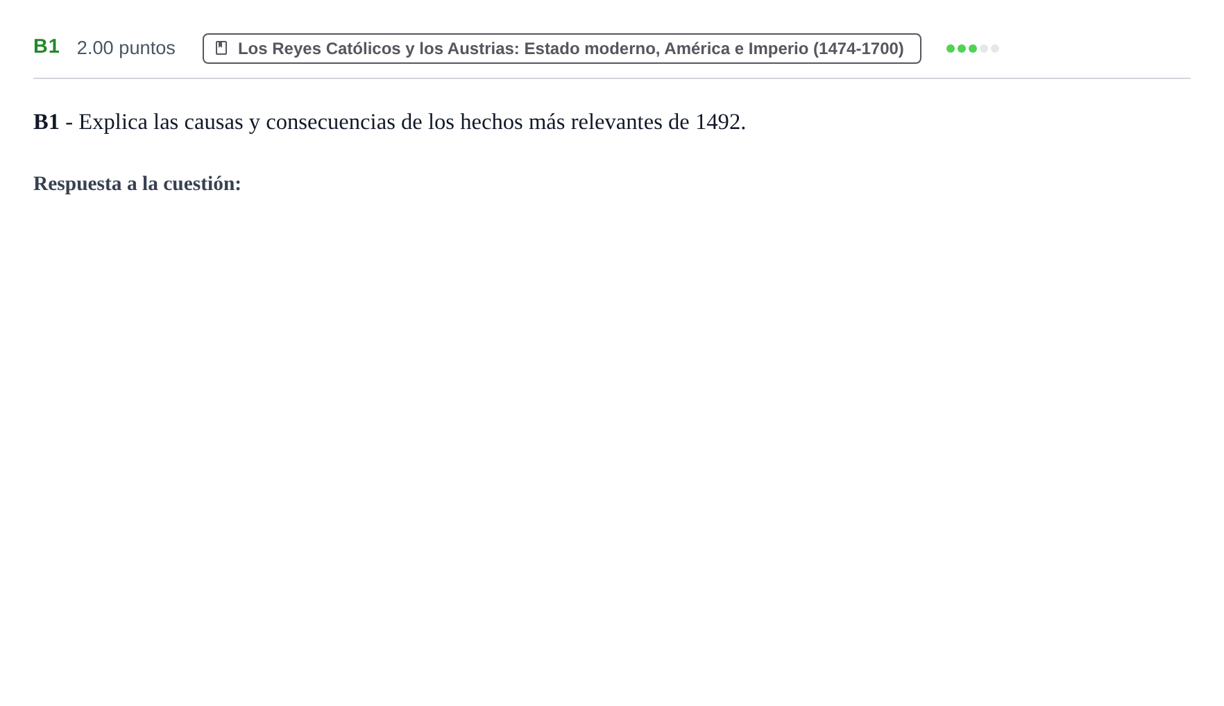 Enunciado: Ejercicio B1 · Historia de España PAU Castilla y León Ordinaria 2021