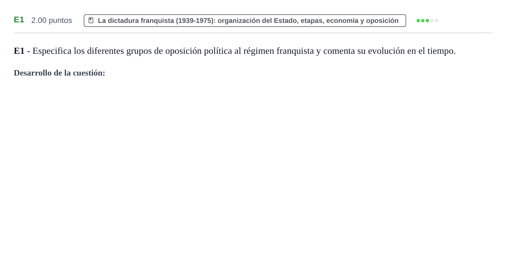 Enunciado: Ejercicio E1 · Historia de España PAU Castilla y León Ordinaria 2021