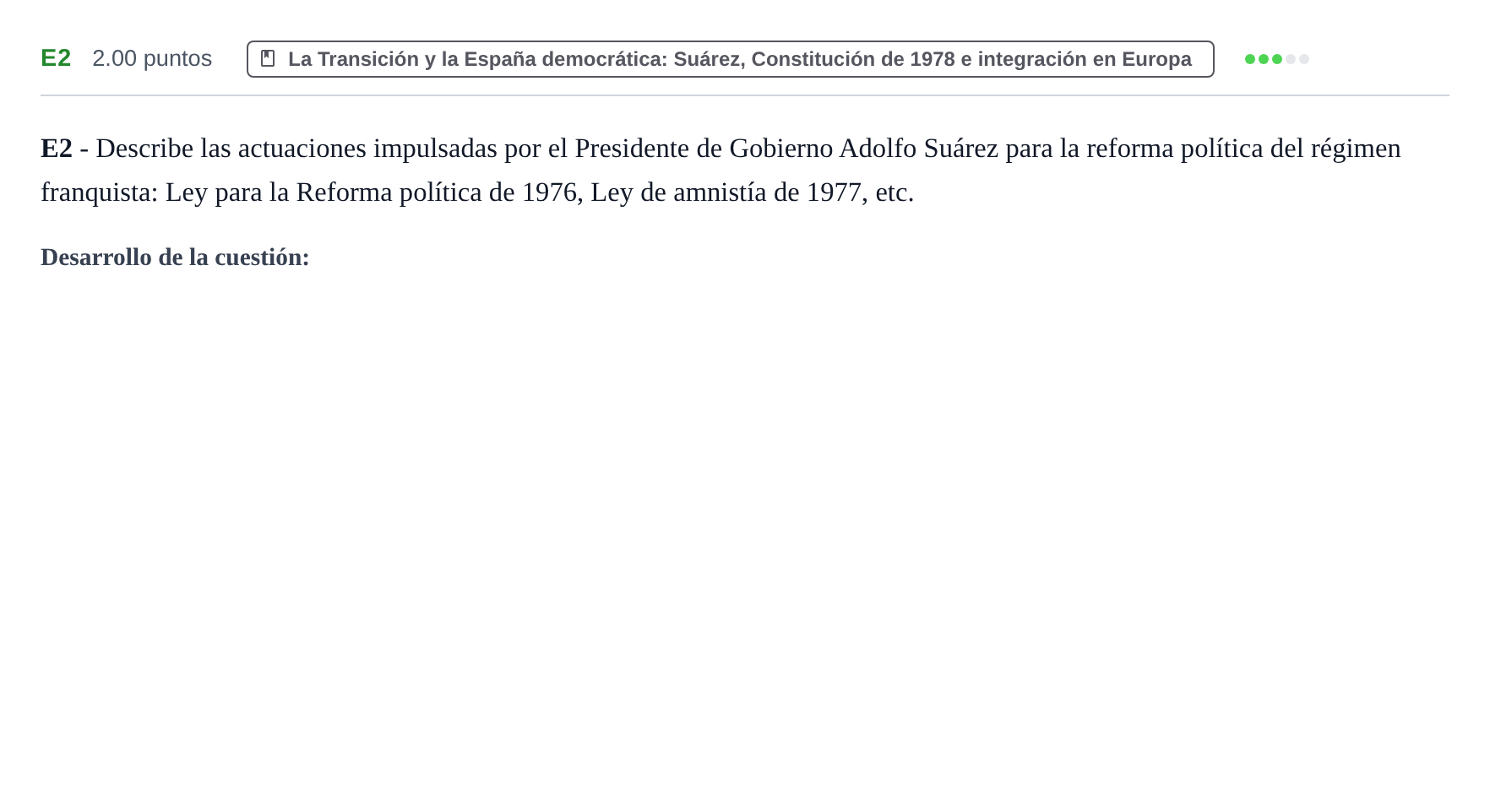 Enunciado: Ejercicio E2 · Historia de España PAU Castilla y León Ordinaria 2021