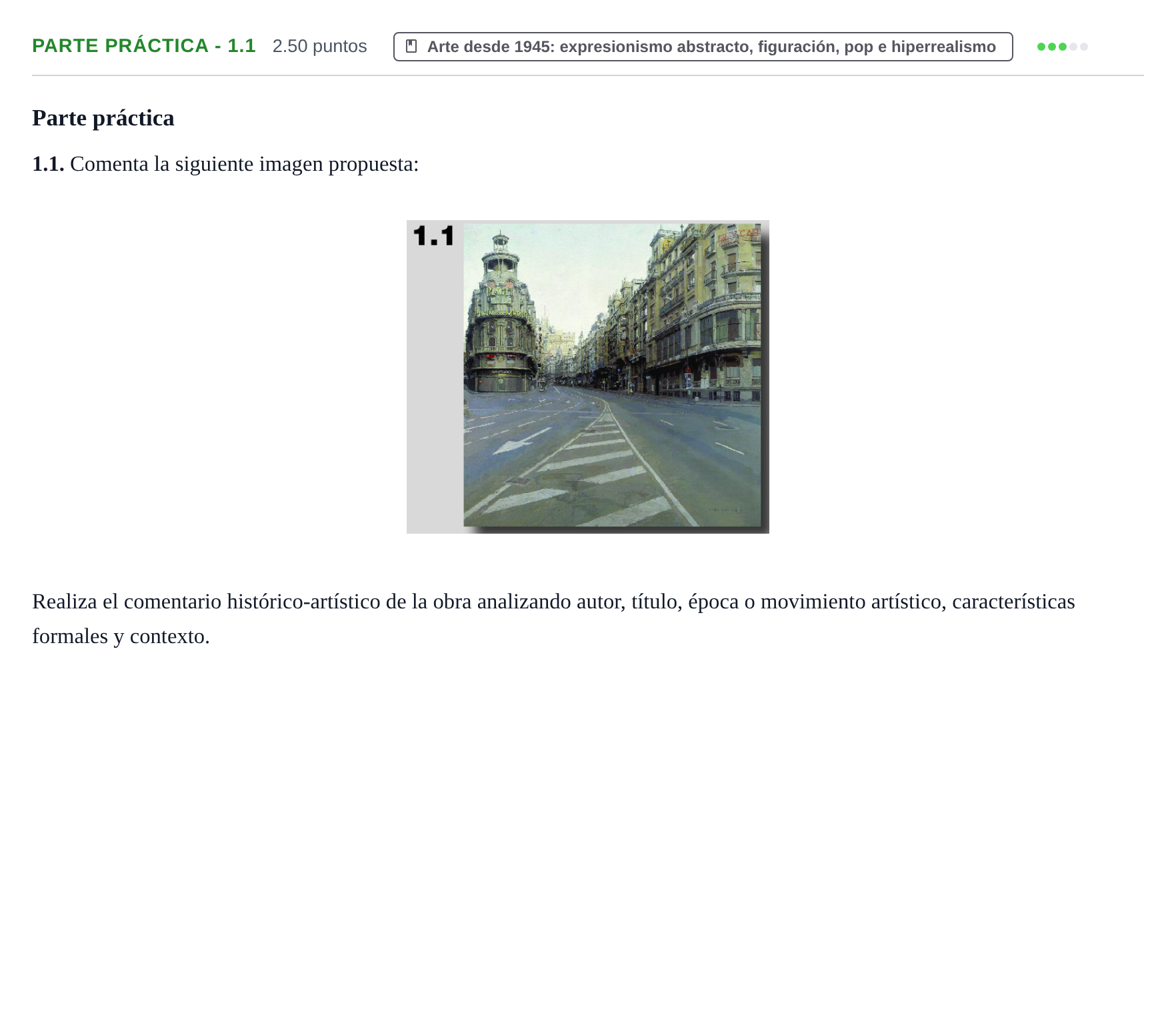 Enunciado: Ejercicio Parte práctica - 1.1 · Fundamentos Artísticos PAU Castilla y León Extraordinaria 2021