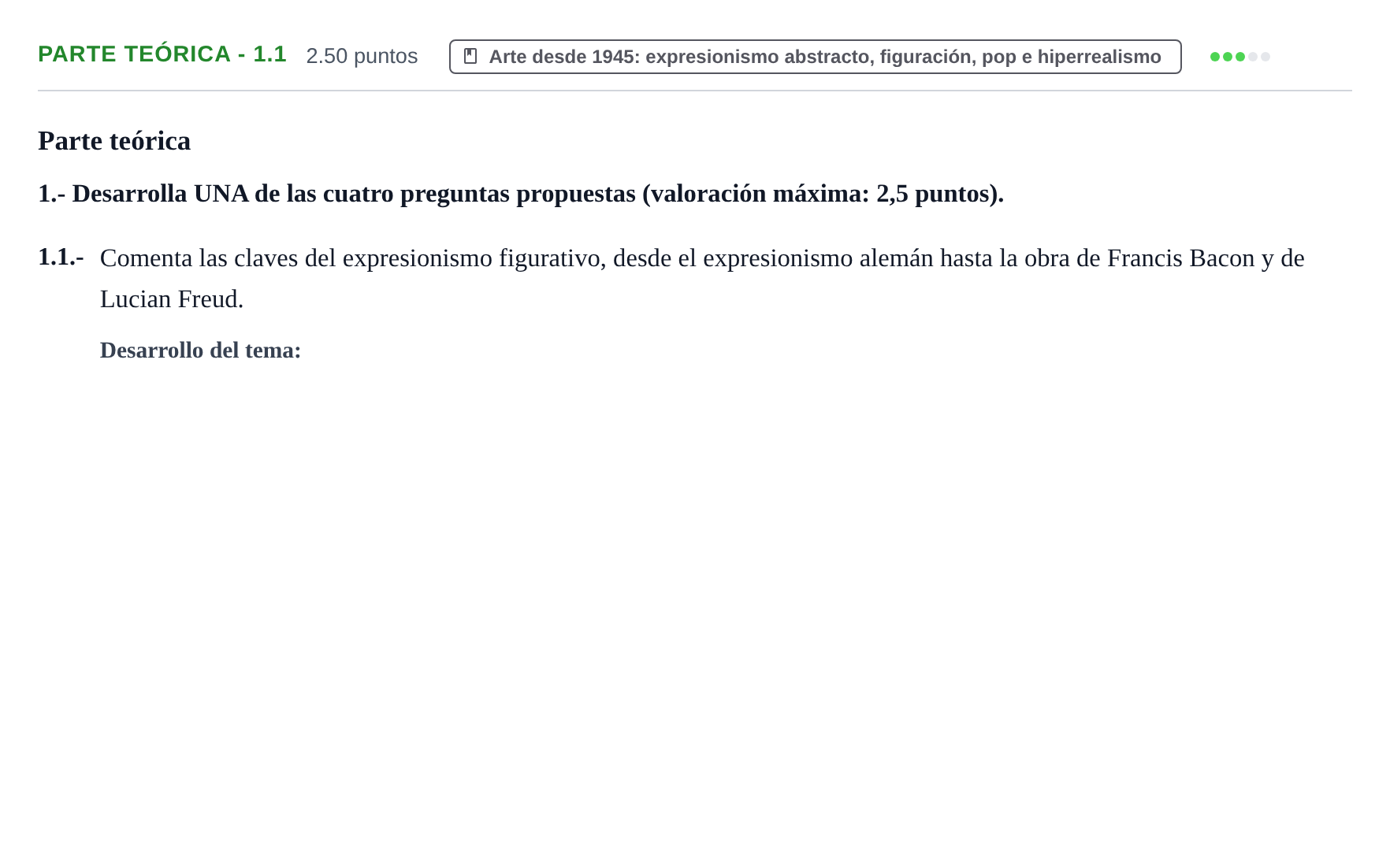 Enunciado: Ejercicio Parte teórica - 1.1 · Fundamentos Artísticos PAU Castilla y León Extraordinaria 2021