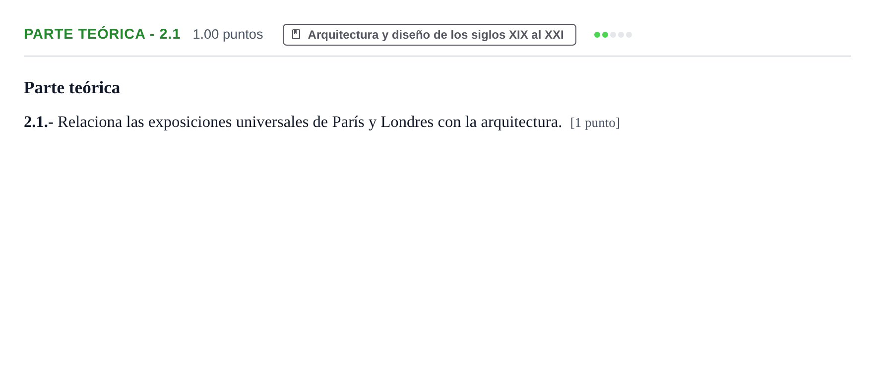 Enunciado: Ejercicio Parte teórica - 2.1 · Fundamentos Artísticos PAU Castilla y León Extraordinaria 2021