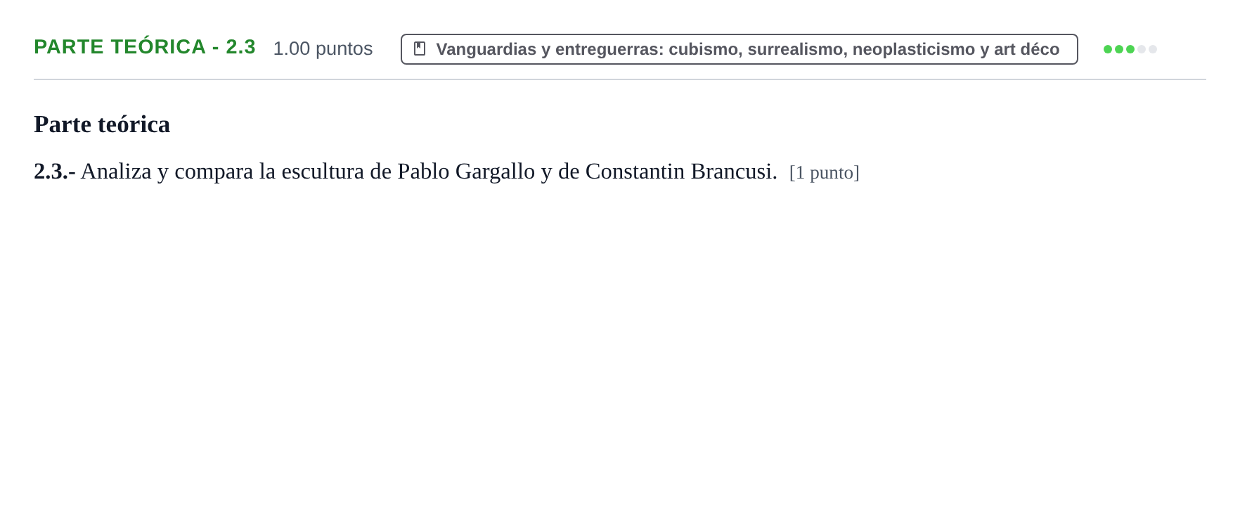 Enunciado: Ejercicio Parte teórica - 2.3 · Fundamentos Artísticos PAU Castilla y León Extraordinaria 2021
