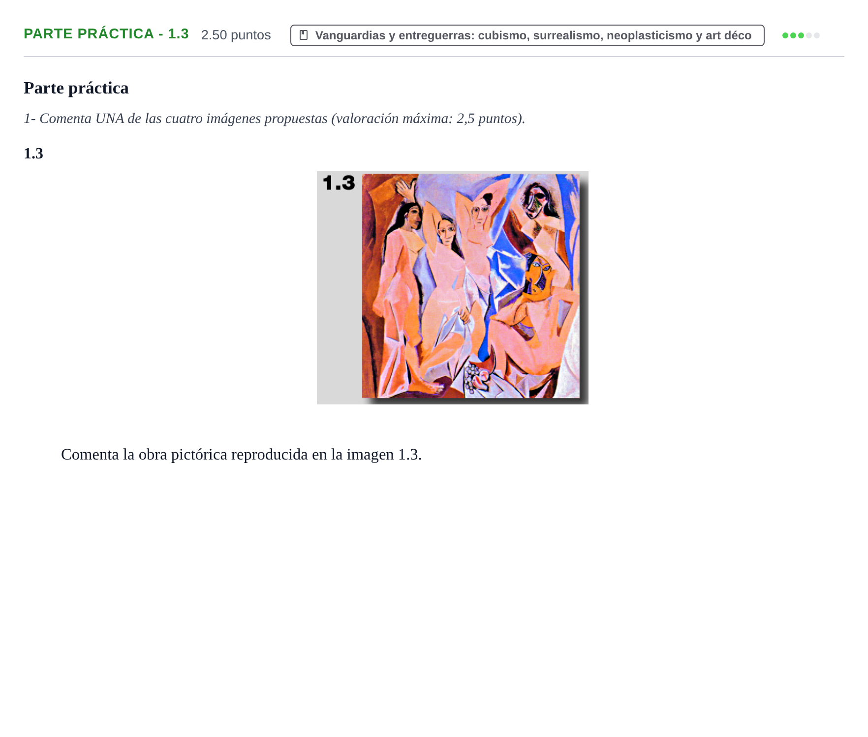 Enunciado: Ejercicio Parte práctica - 1.3 · Fundamentos Artísticos PAU Castilla y León Ordinaria 2021