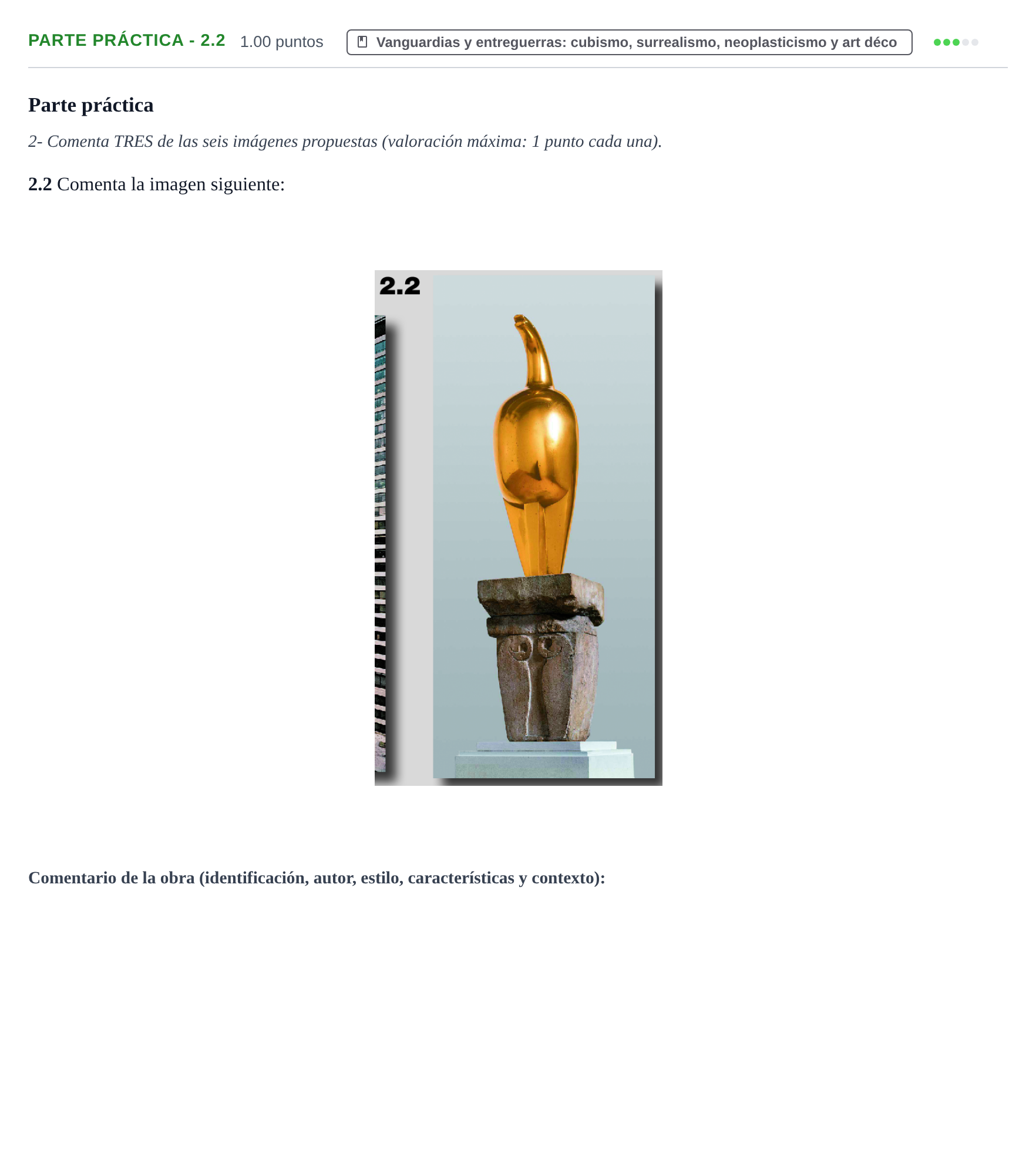 Enunciado: Ejercicio Parte práctica - 2.2 · Fundamentos Artísticos PAU Castilla y León Ordinaria 2021