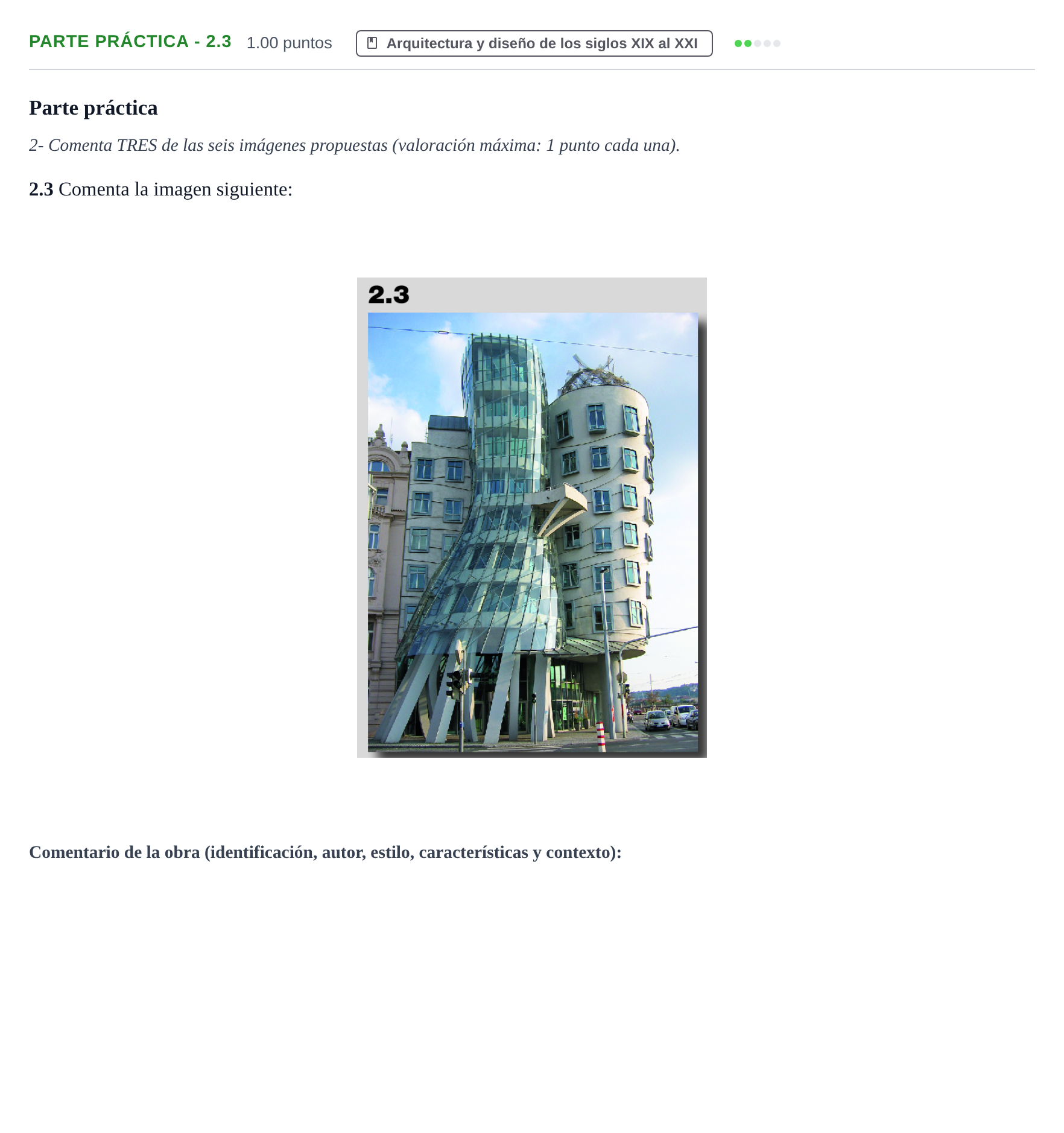 Enunciado: Ejercicio Parte práctica - 2.3 · Fundamentos Artísticos PAU Castilla y León Ordinaria 2021