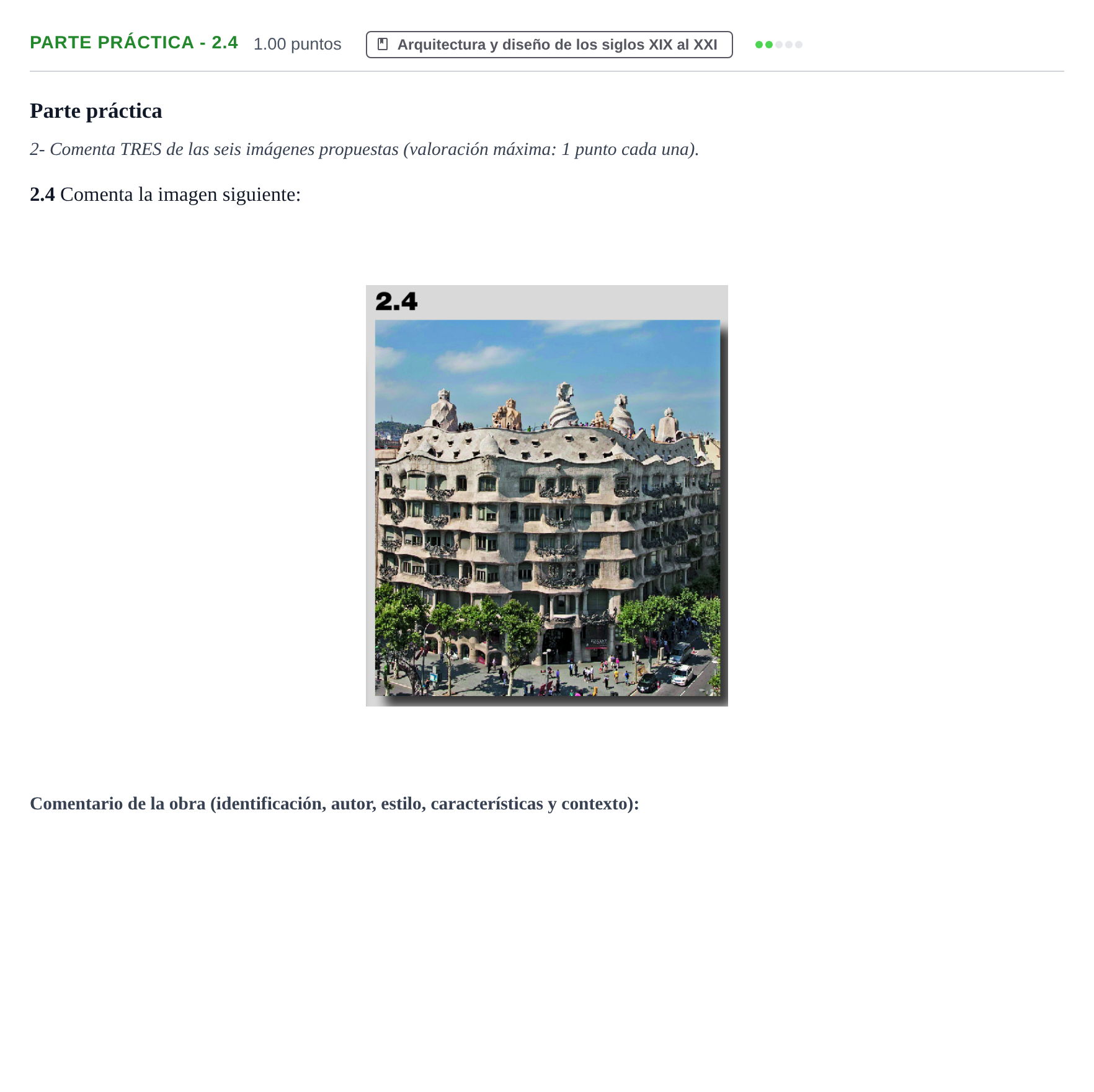 Enunciado: Ejercicio Parte práctica - 2.4 · Fundamentos Artísticos PAU Castilla y León Ordinaria 2021