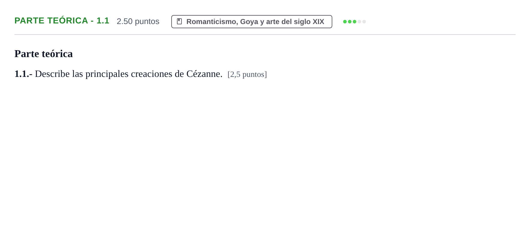 Enunciado: Ejercicio Parte teórica - 1.1 · Fundamentos Artísticos PAU Castilla y León Ordinaria 2021