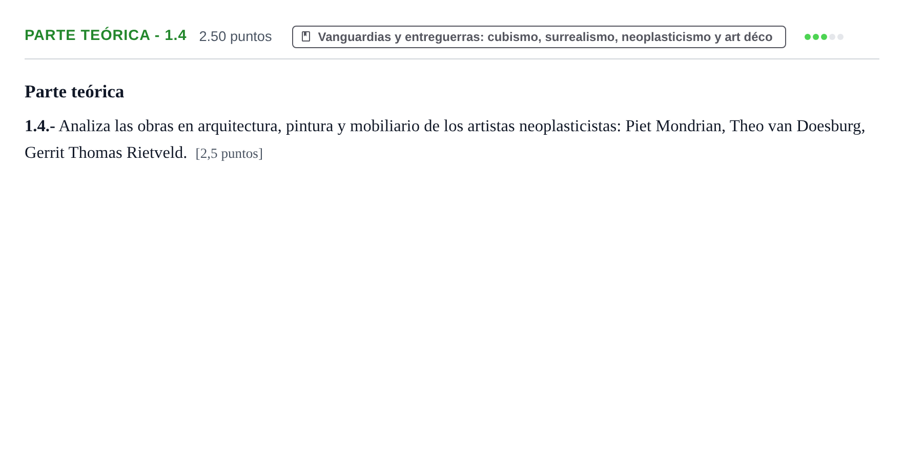 Enunciado: Ejercicio Parte teórica - 1.4 · Fundamentos Artísticos PAU Castilla y León Ordinaria 2021