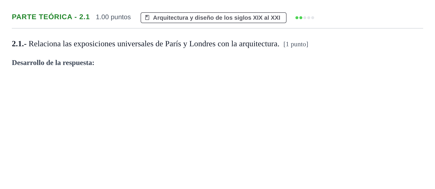 Enunciado: Ejercicio Parte teórica - 2.1 · Fundamentos Artísticos PAU Castilla y León Ordinaria 2021