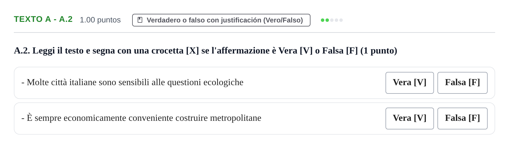 Enunciado: Ejercicio Texto A - A.2 · Italiano PAU Castilla y León Ordinaria 2021