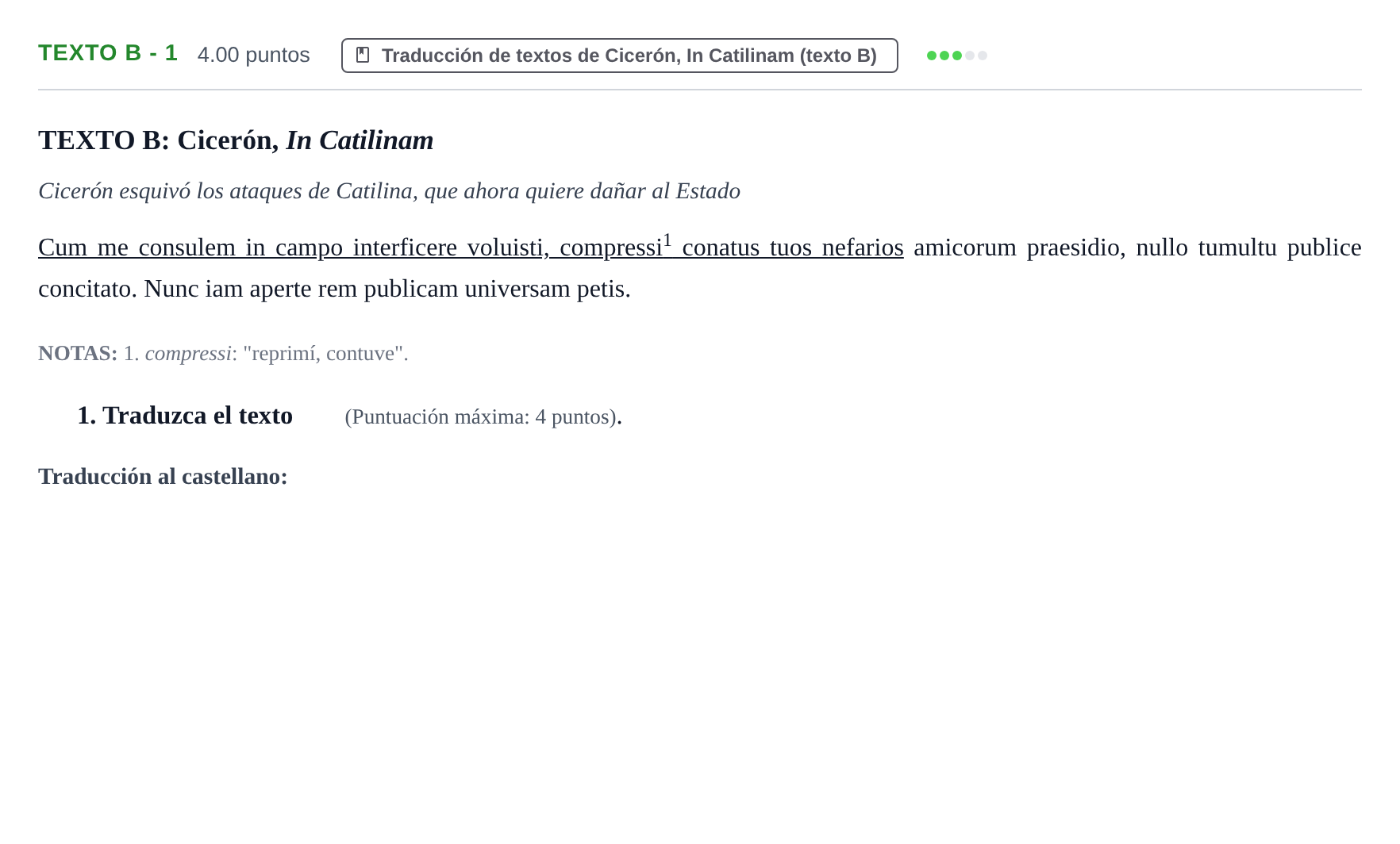 Enunciado: Ejercicio Texto B - 1 · Latín II PAU Castilla y León Extraordinaria 2021