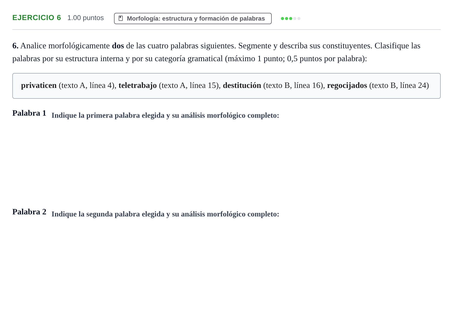 Enunciado: Problema 6 · Lengua Castellana y Literatura II PAU Castilla y León Ordinaria 2021