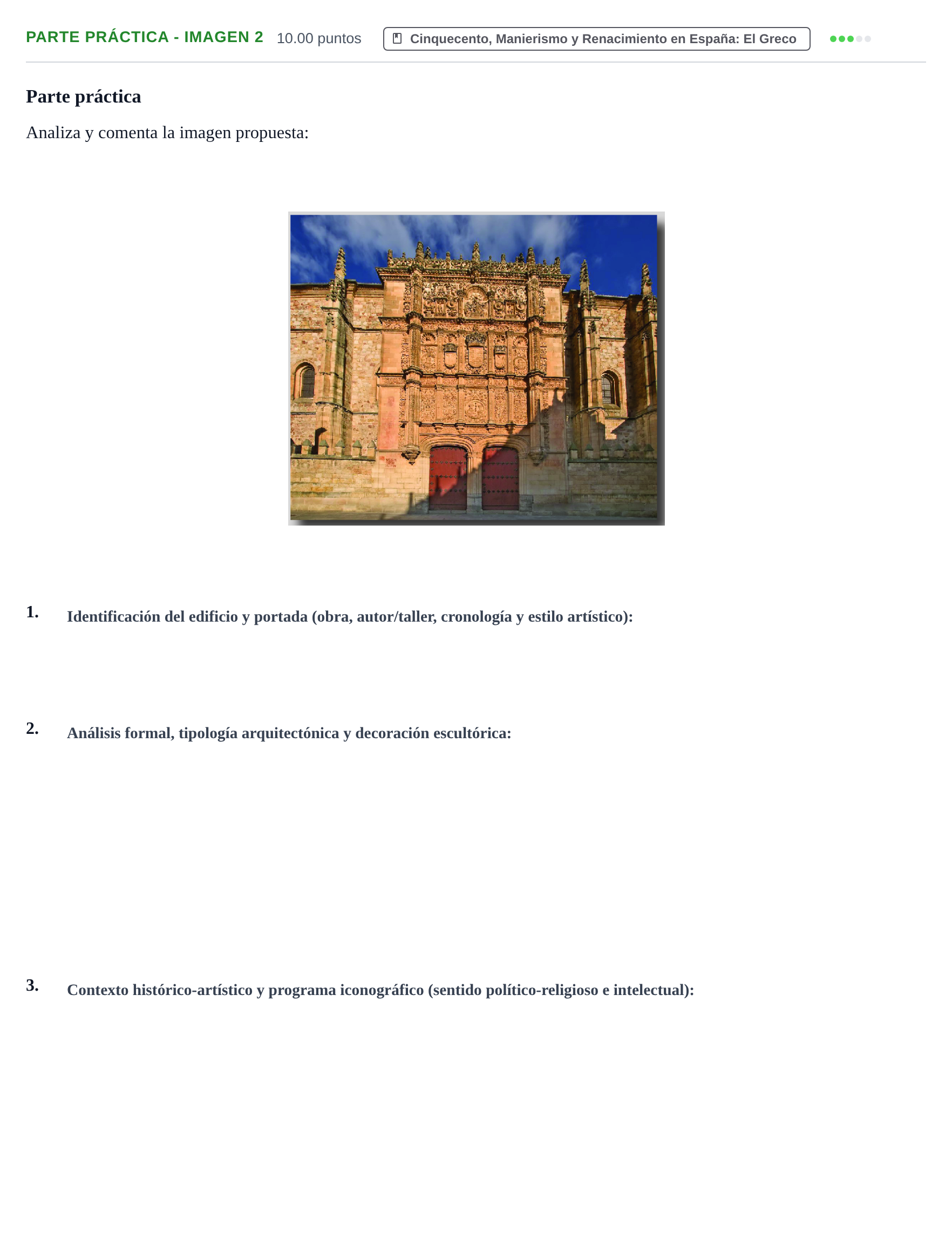 Enunciado: Ejercicio Parte práctica - Imagen 2 · Historia del Arte PAU Castilla y León Ordinaria 2021