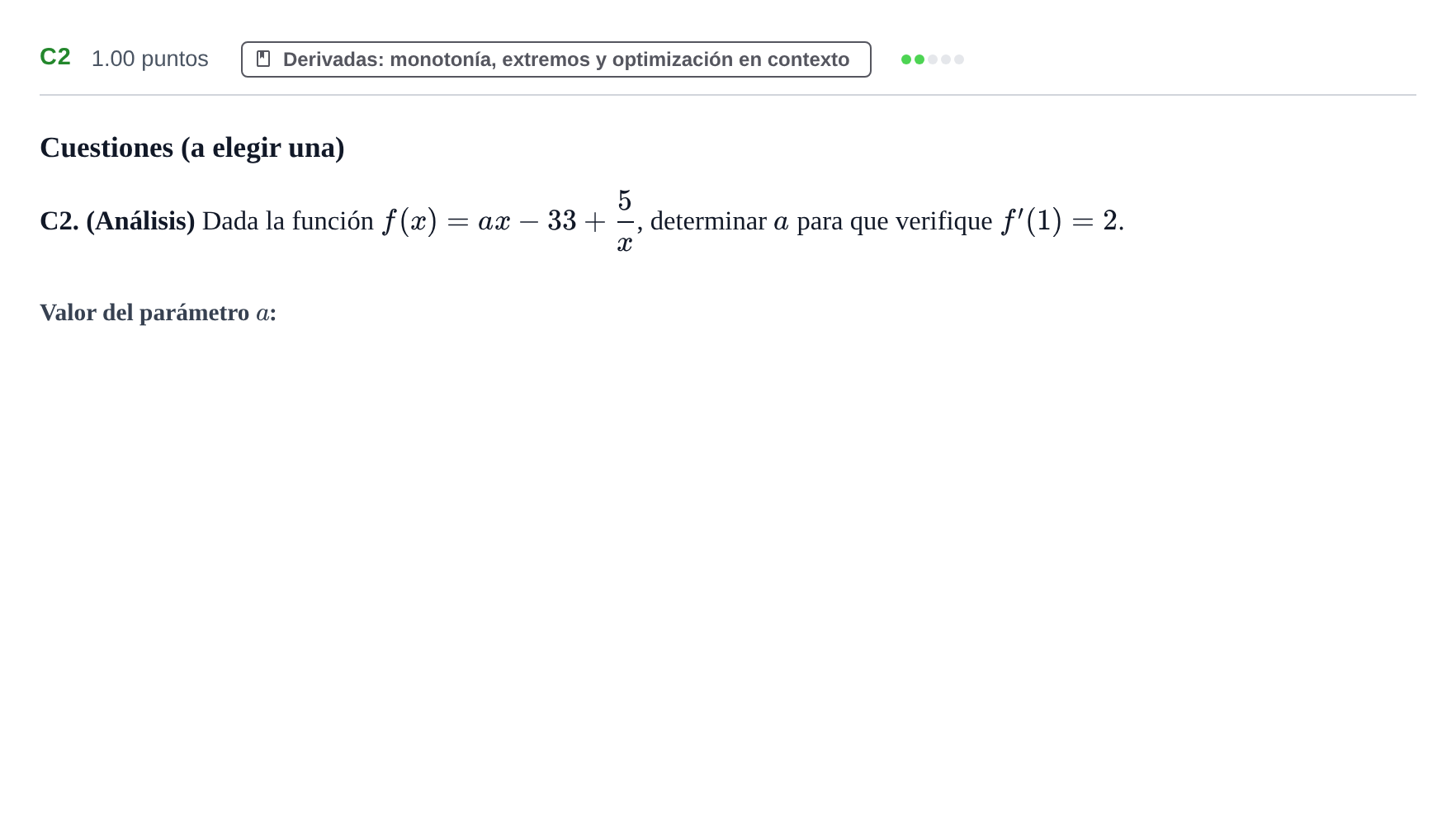 Enunciado: Ejercicio C2 · Matemáticas aplicadas a las Ciencias Sociales II PAU Castilla y León Extraordinaria 2021